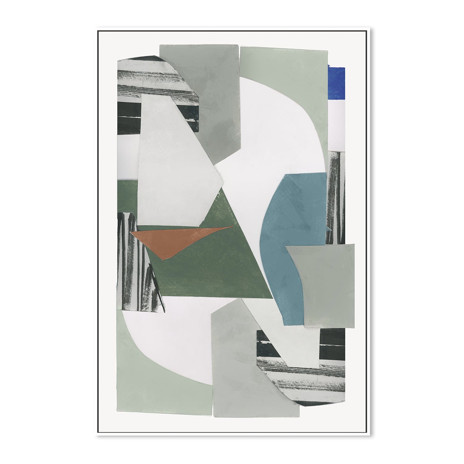 wall-art-print-canvas-poster-framed-A Blue Green Abstract Jugs , Style C, By Cartissi , By cartissi-5