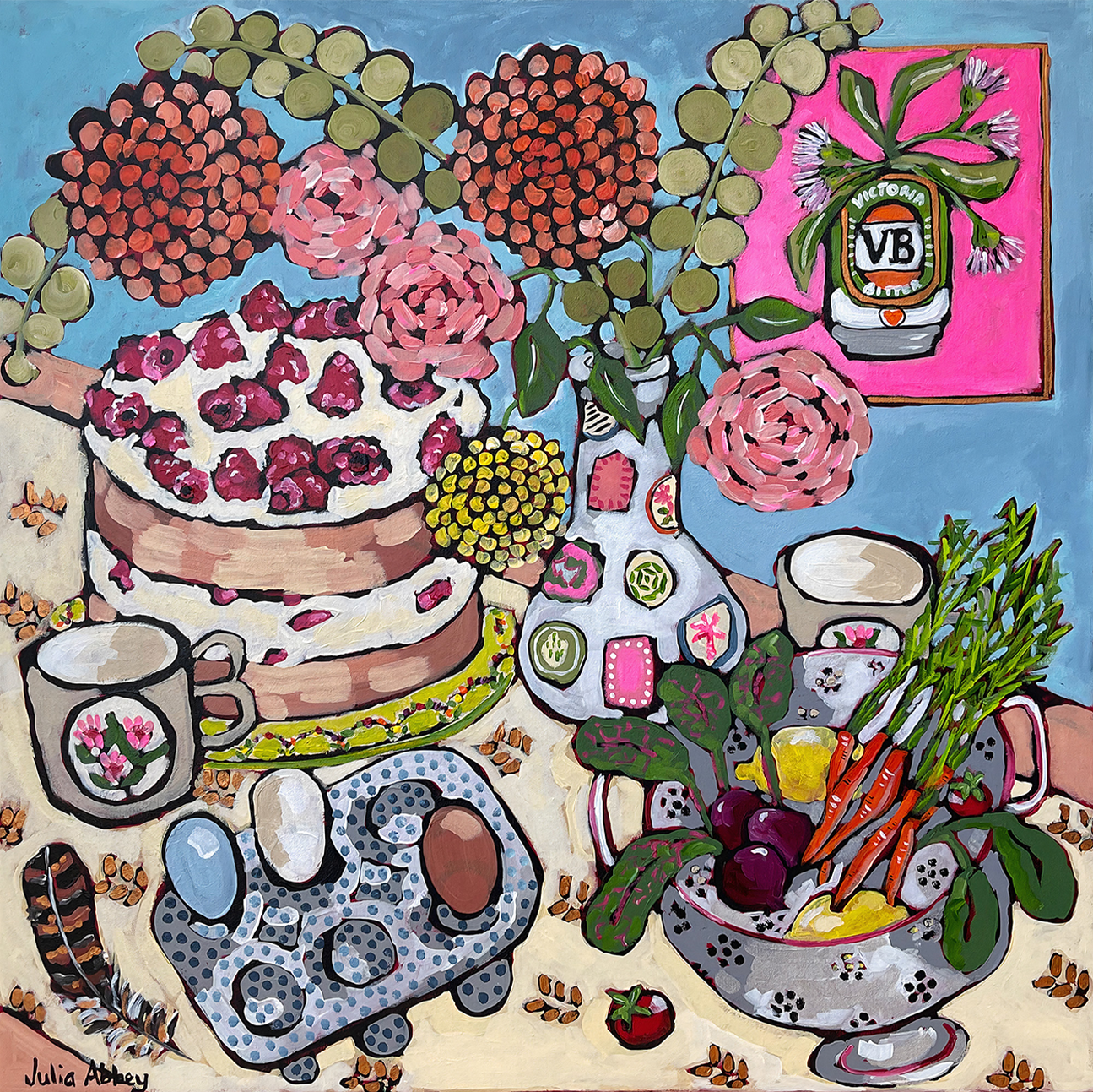 wall-art-print-canvas-poster-framed-A Country Table , By Julia Abbey-1