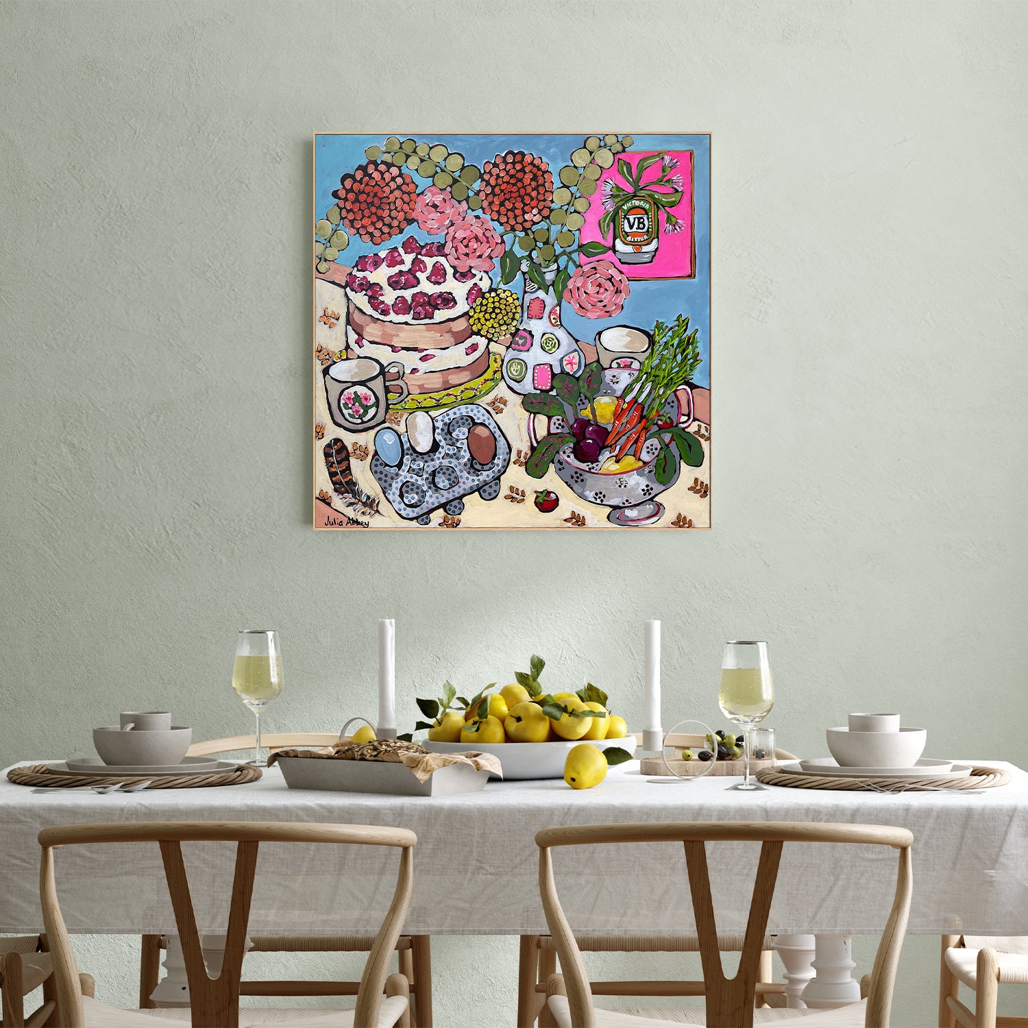 wall-art-print-canvas-poster-framed-A Country Table , By Julia Abbey-7