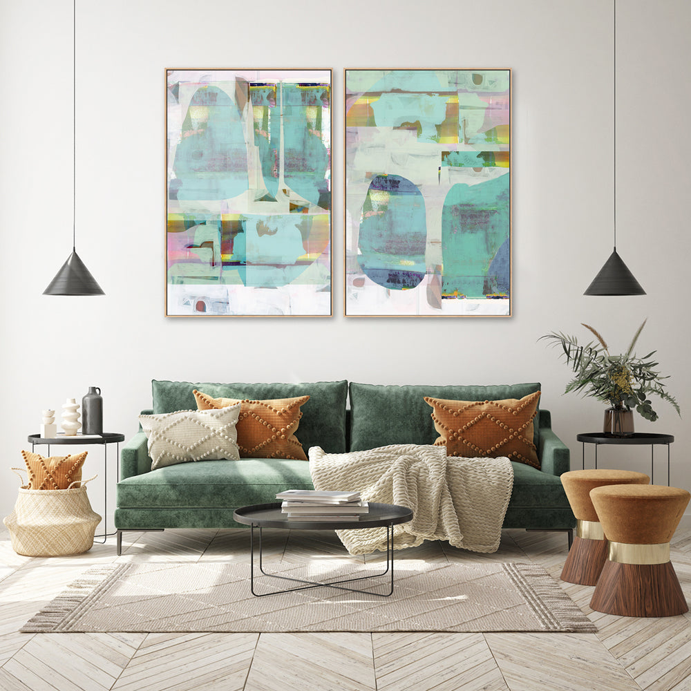 wall-art-print-canvas-poster-framed-A Electric Love , Style A & B , Set Of 2 , By Cartissi , By cartissi-1