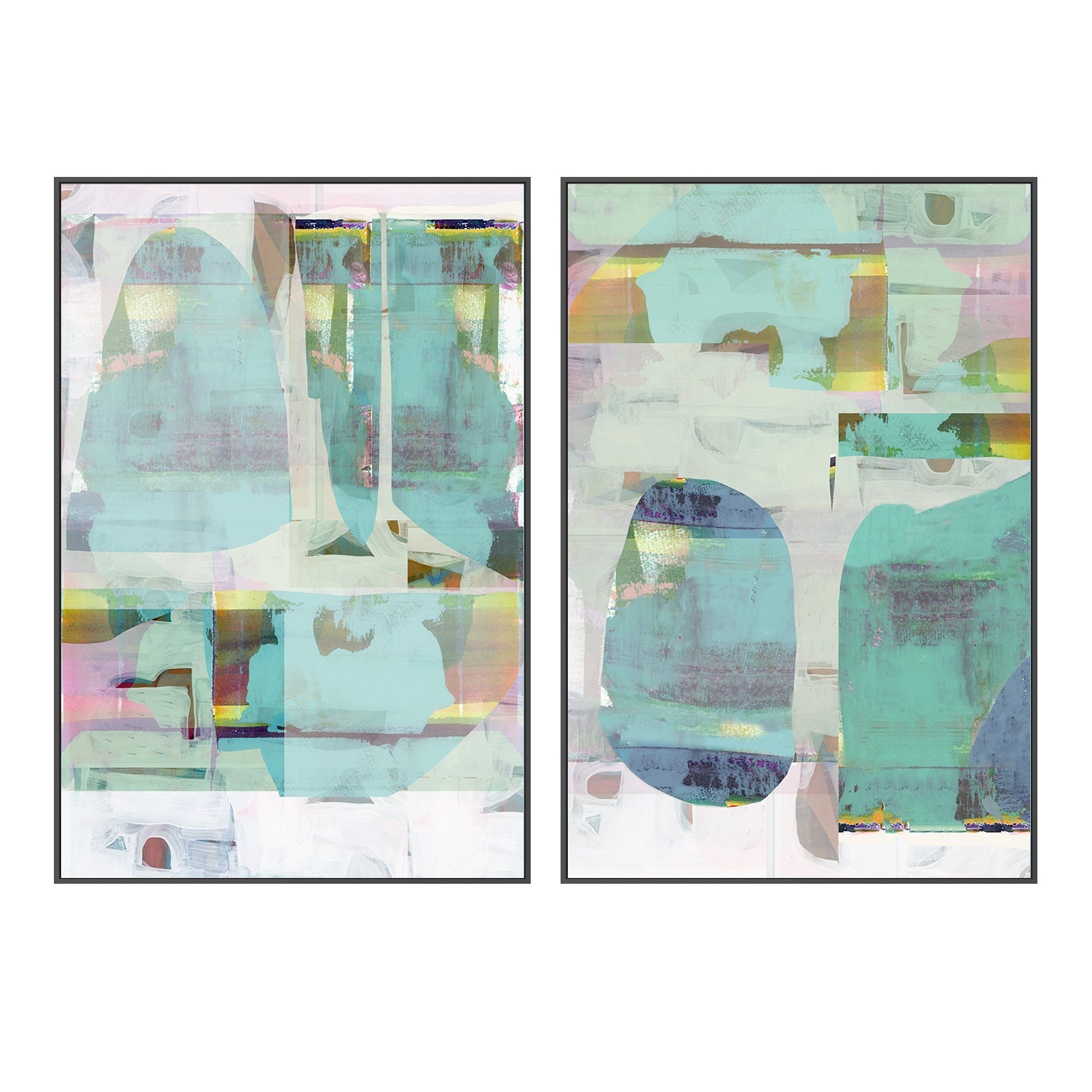 wall-art-print-canvas-poster-framed-A Electric Love , Style A & B , Set Of 2 , By Cartissi , By cartissi-2