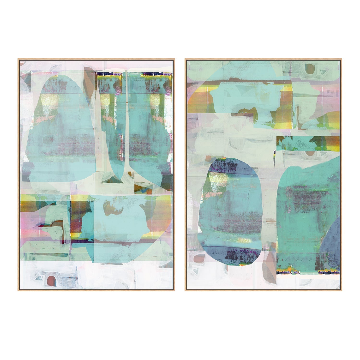 wall-art-print-canvas-poster-framed-A Electric Love , Style A & B , Set Of 2 , By Cartissi , By cartissi-3