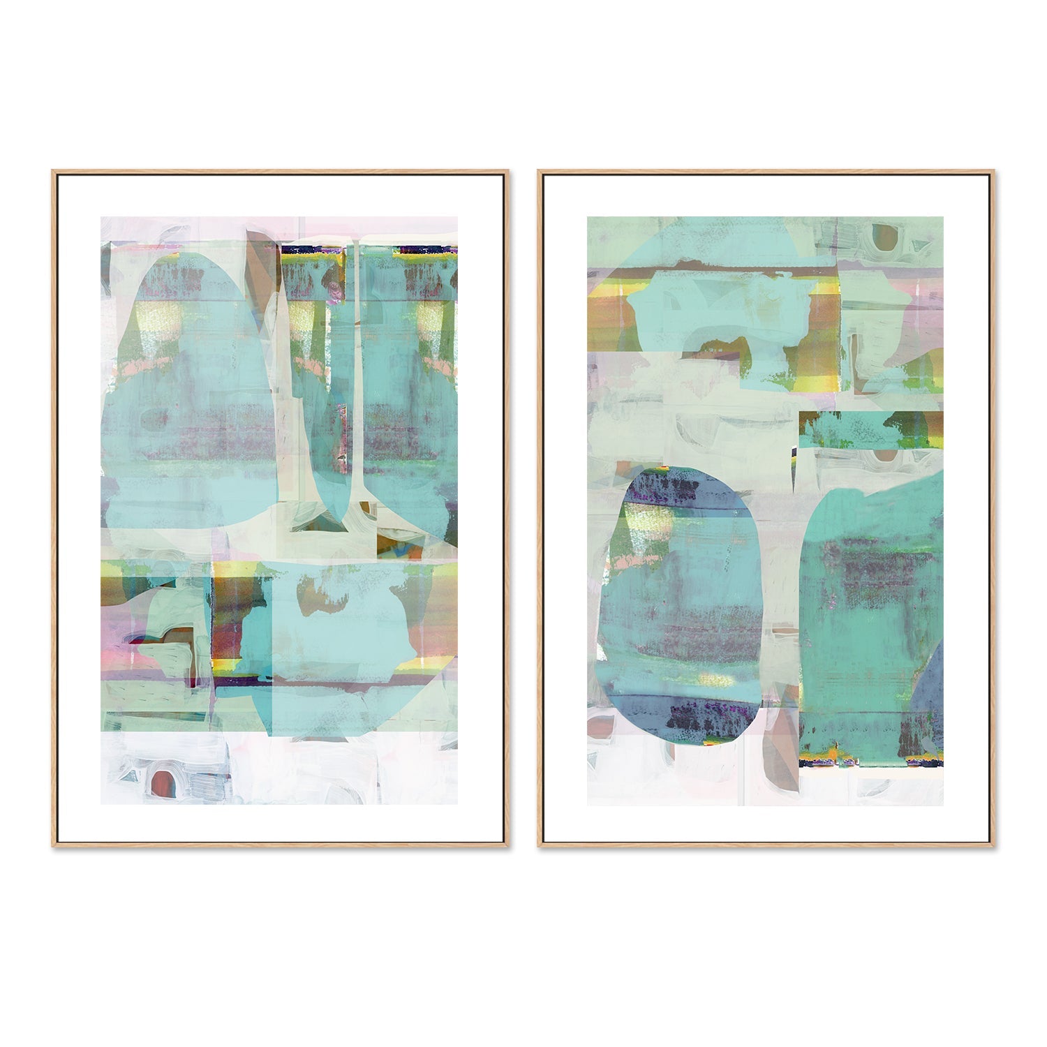 wall-art-print-canvas-poster-framed-A Electric Love , Style A & B , Set Of 2 , By Cartissi , By cartissi-5