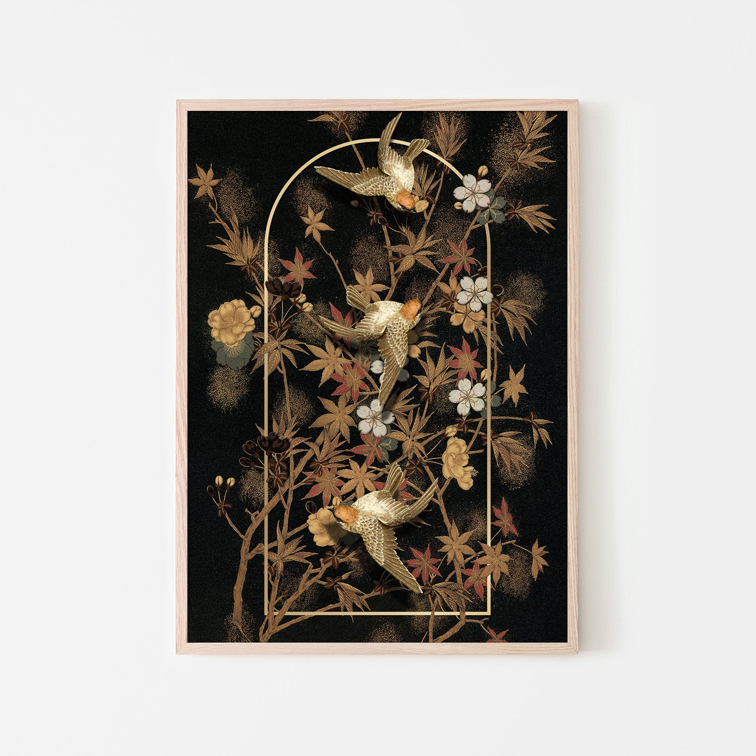 wall-art-print-canvas-poster-framed-A Japanese Autumn Collage-6