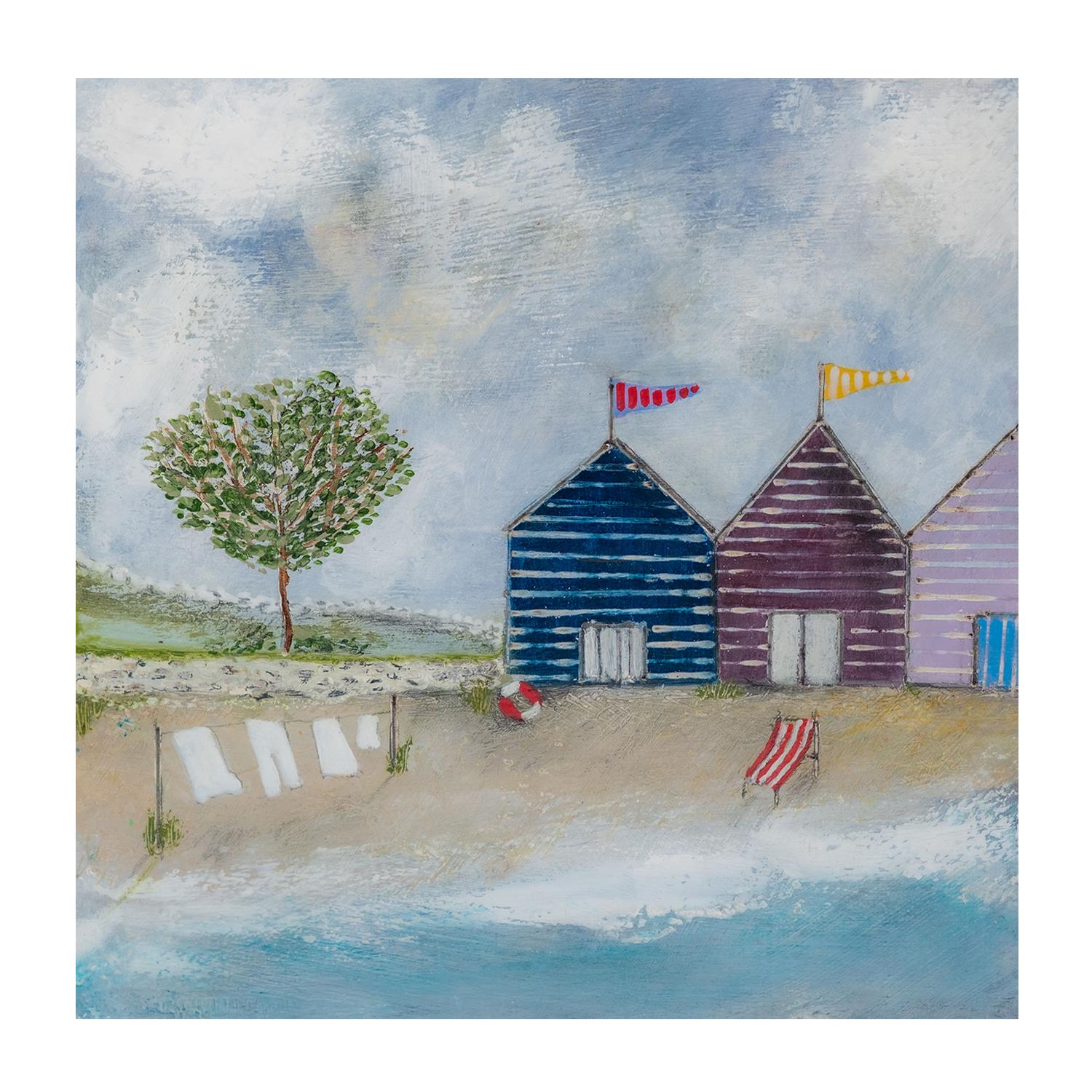 wall-art-print-canvas-poster-framed-A Long Beach Day, Style A , By Louise O'Hara-1