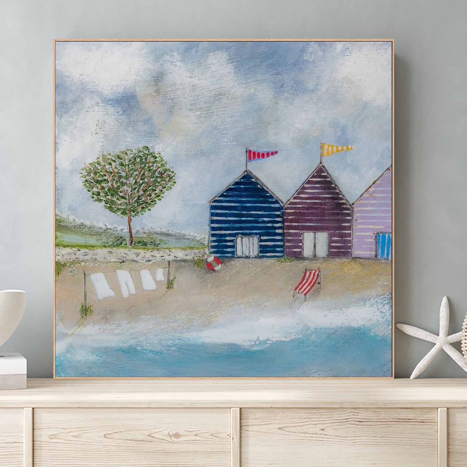 wall-art-print-canvas-poster-framed-A Long Beach Day, Style A , By Louise O'Hara-2