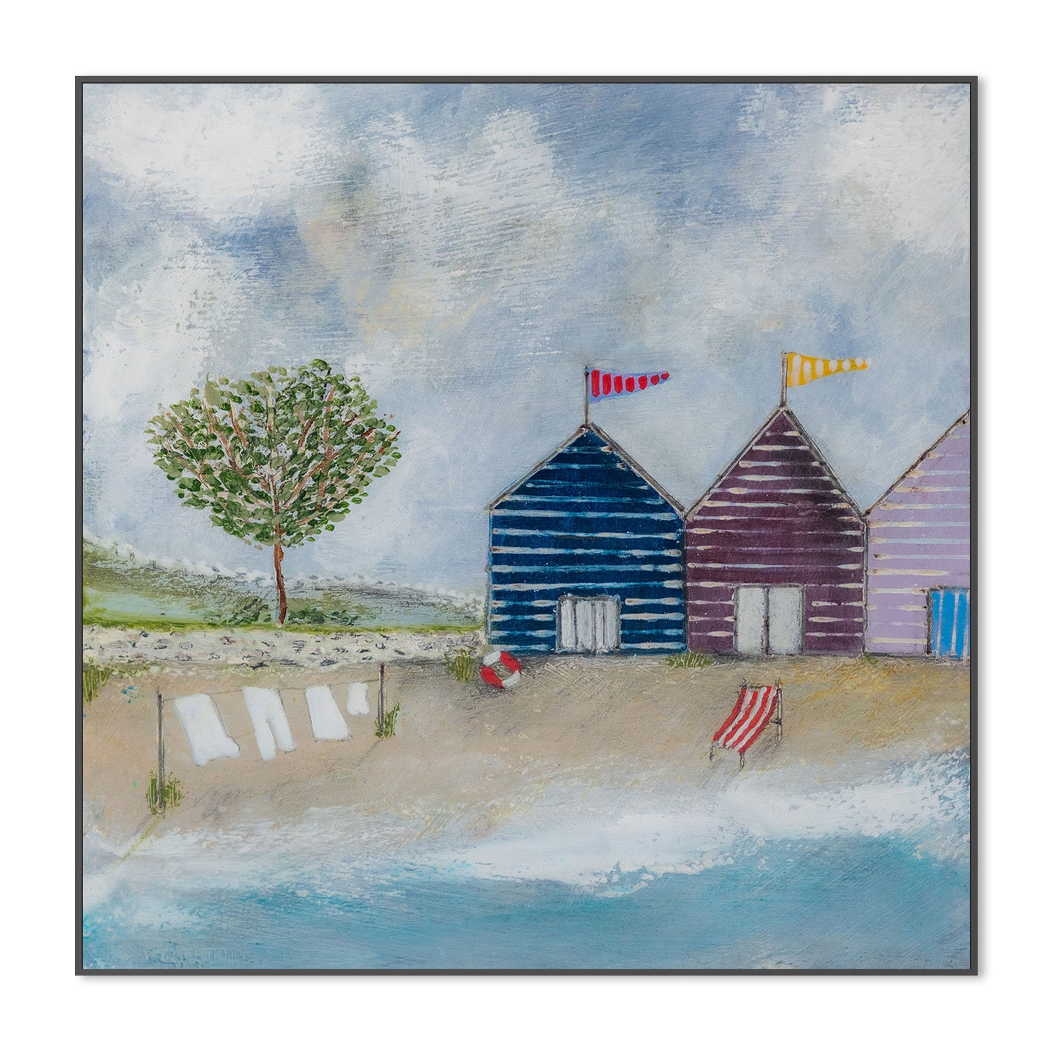 wall-art-print-canvas-poster-framed-A Long Beach Day, Style A , By Louise O'Hara-3