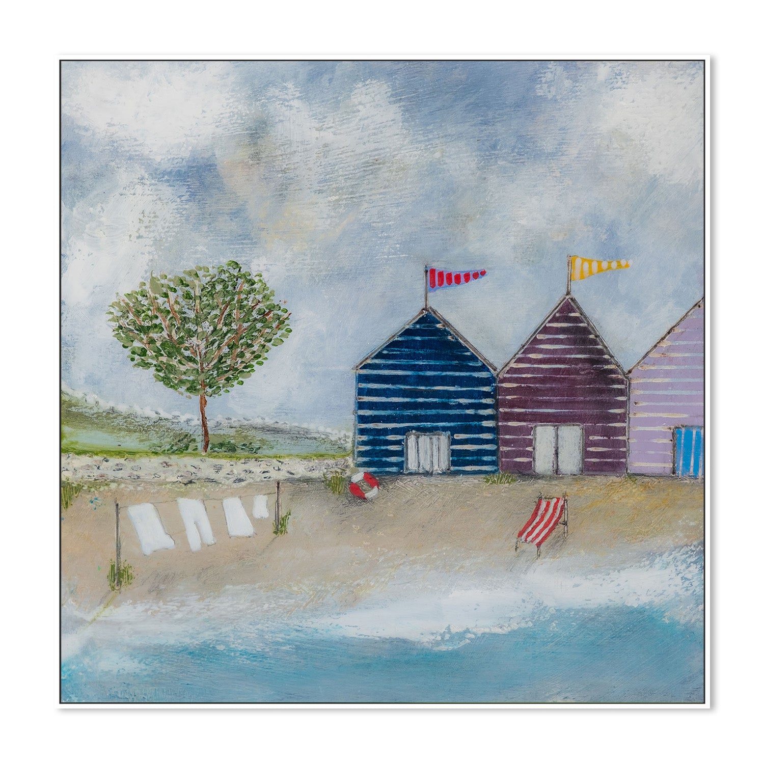 wall-art-print-canvas-poster-framed-A Long Beach Day, Style A , By Louise O'Hara-5