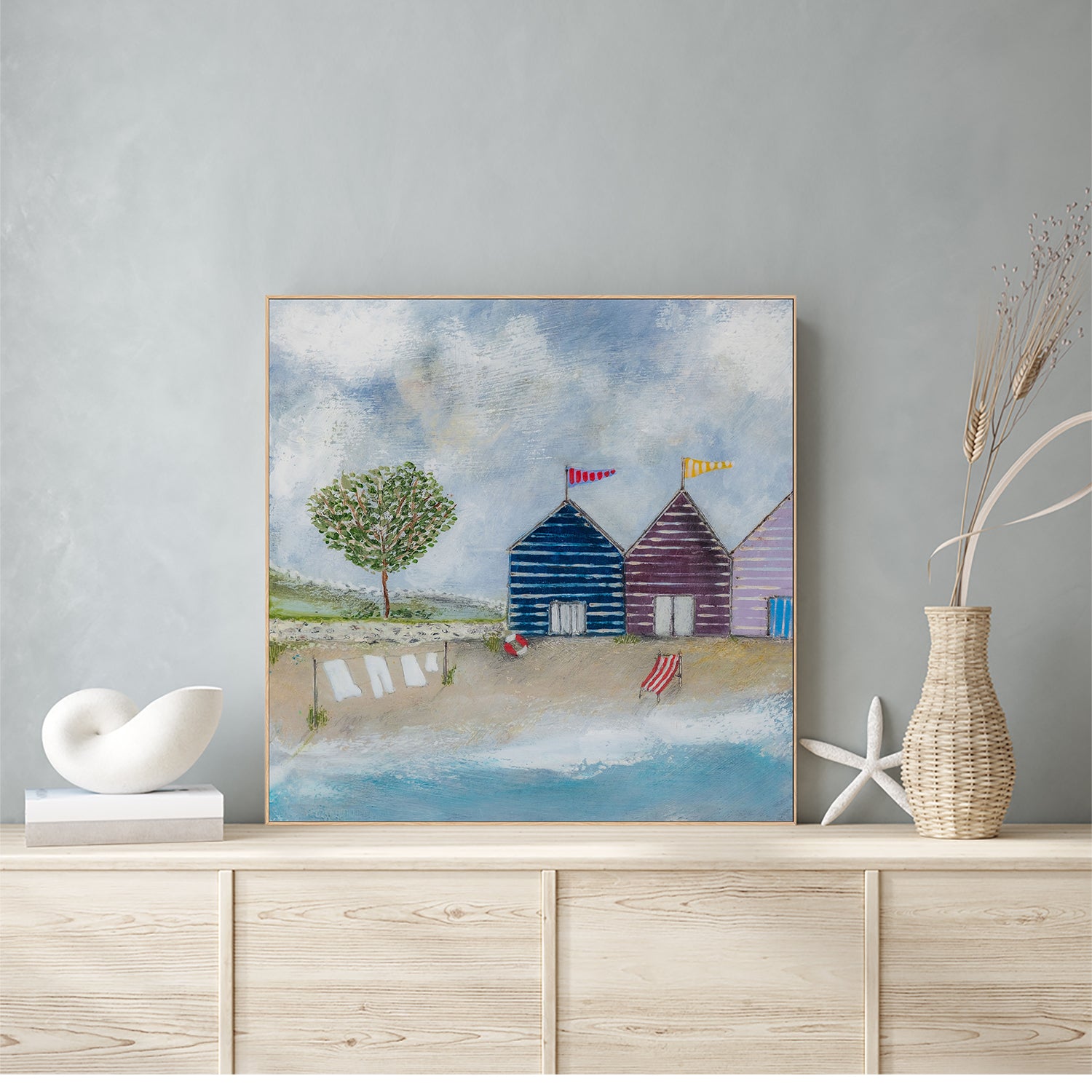 wall-art-print-canvas-poster-framed-A Long Beach Day, Style A , By Louise O'Hara-7