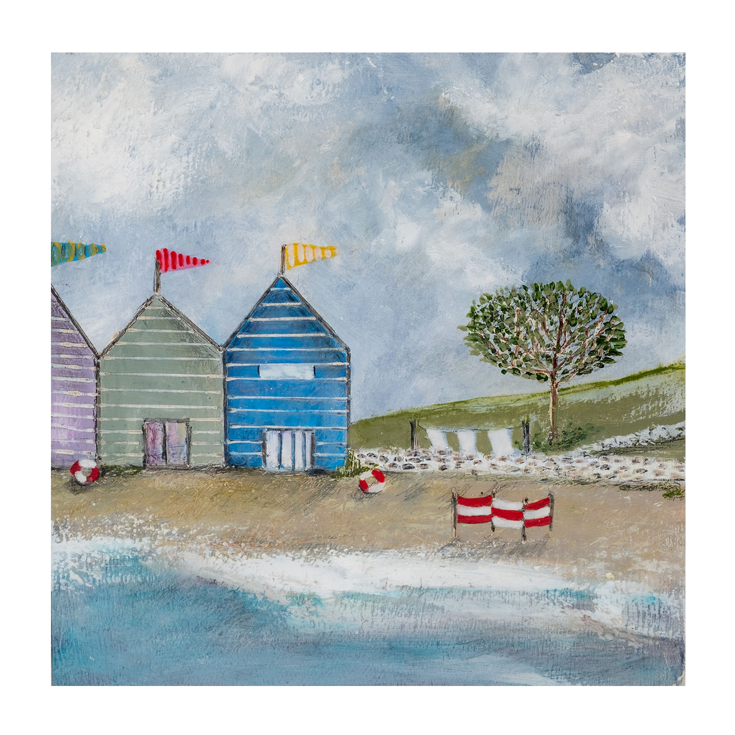 wall-art-print-canvas-poster-framed-A Long Beach Day, Style B , By Louise O'Hara-1