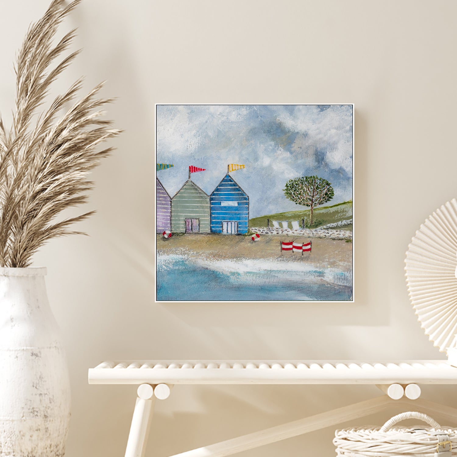 wall-art-print-canvas-poster-framed-A Long Beach Day, Style B , By Louise O'Hara-2