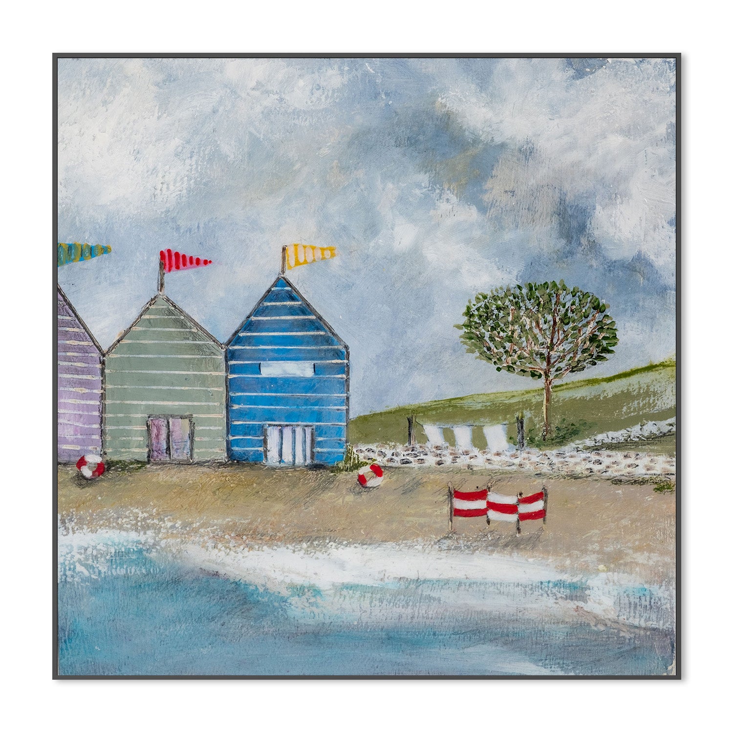 wall-art-print-canvas-poster-framed-A Long Beach Day, Style B , By Louise O'Hara-3