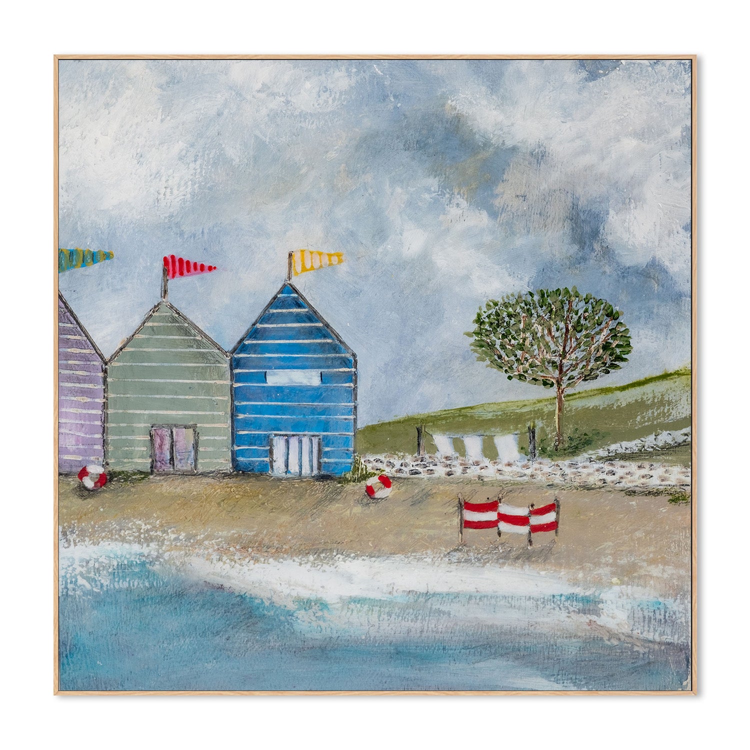 wall-art-print-canvas-poster-framed-A Long Beach Day, Style B , By Louise O'Hara-4