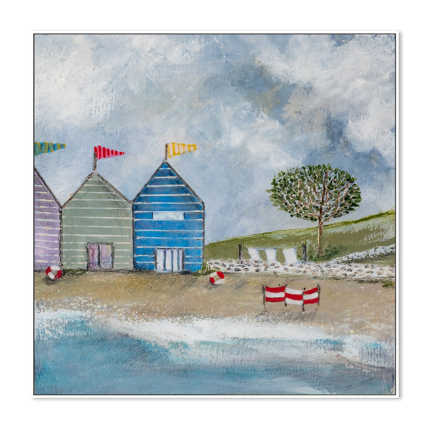 wall-art-print-canvas-poster-framed-A Long Beach Day, Style B , By Louise O'Hara-5