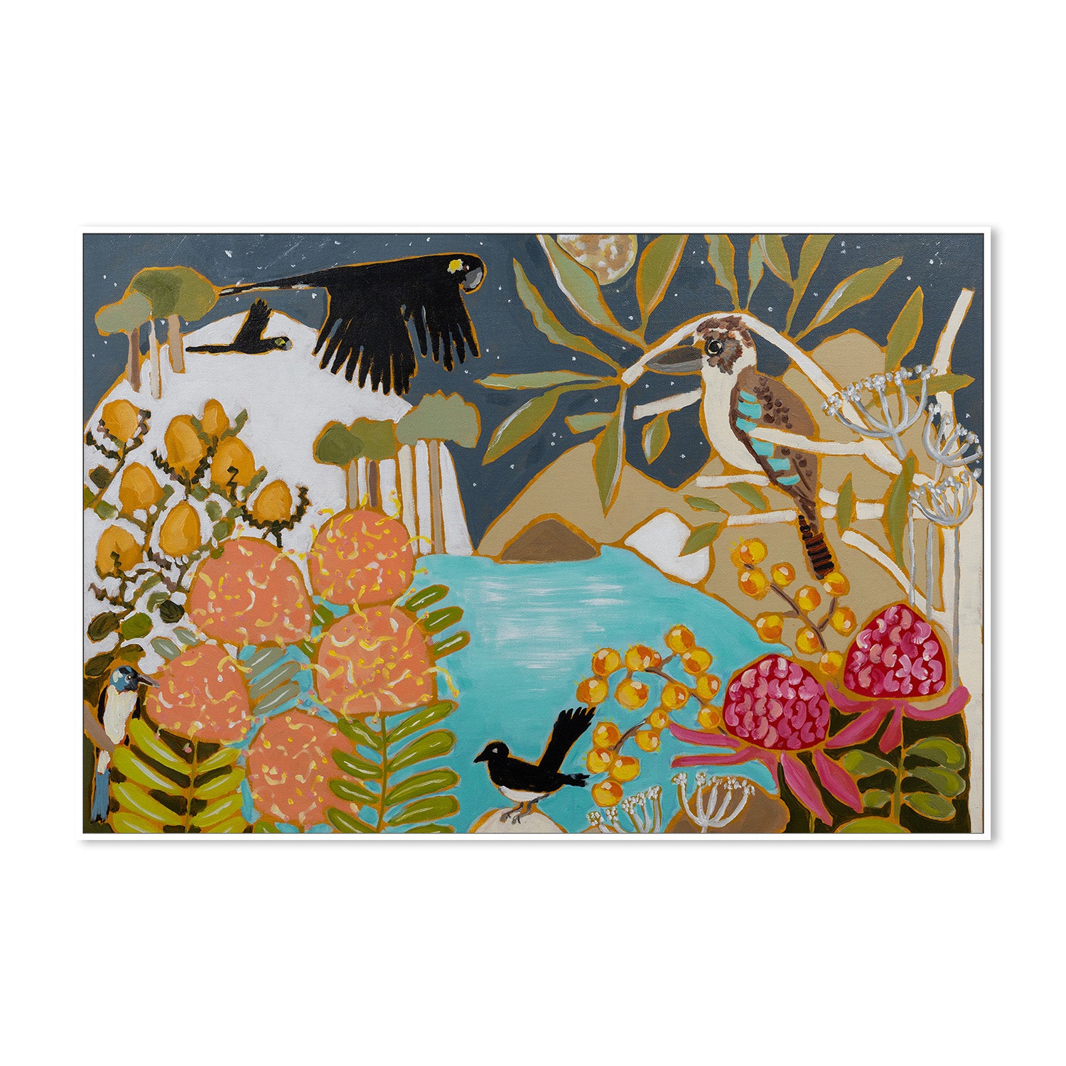 wall-art-print-canvas-poster-framed-A Moonlit Night-3