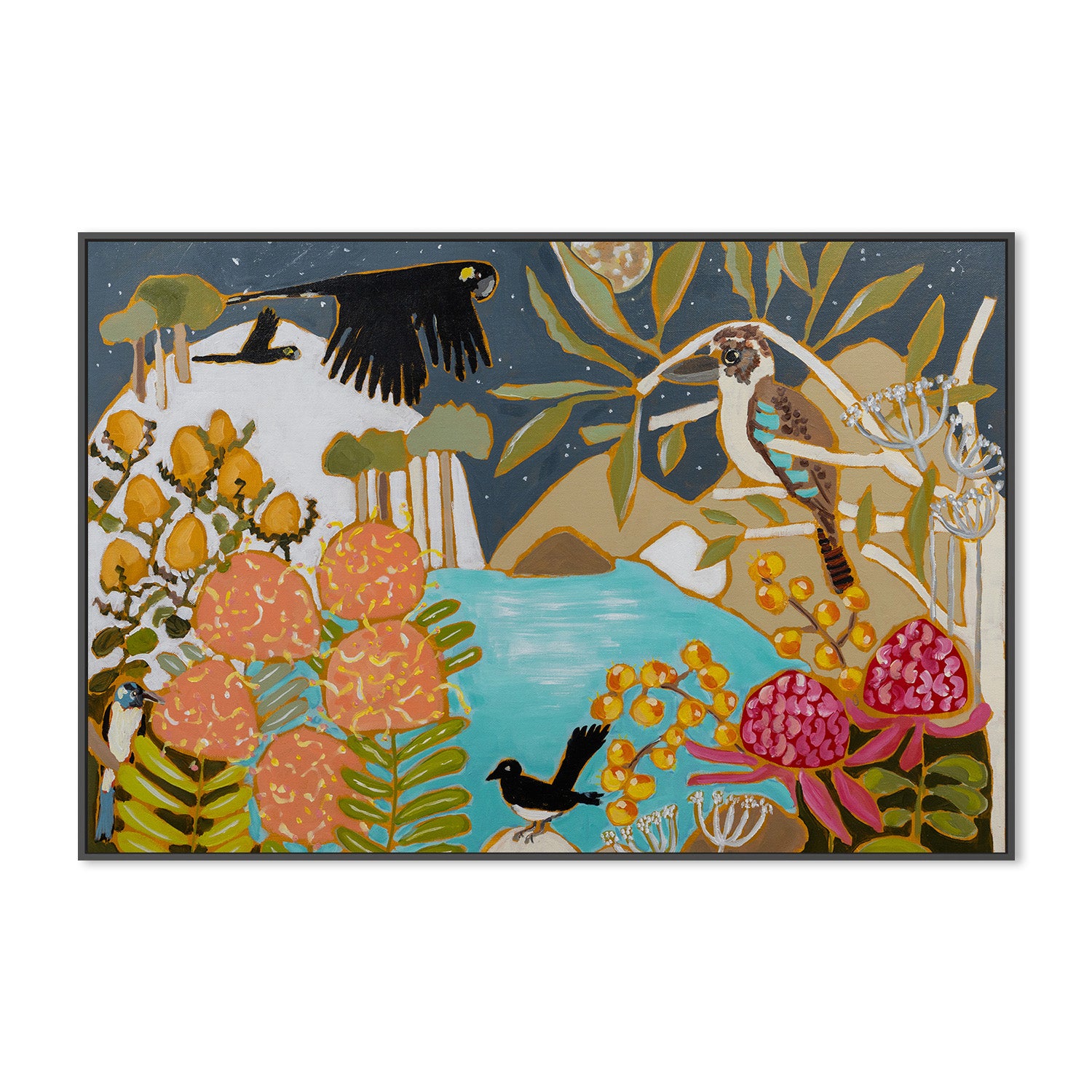 wall-art-print-canvas-poster-framed-A Moonlit Night-5