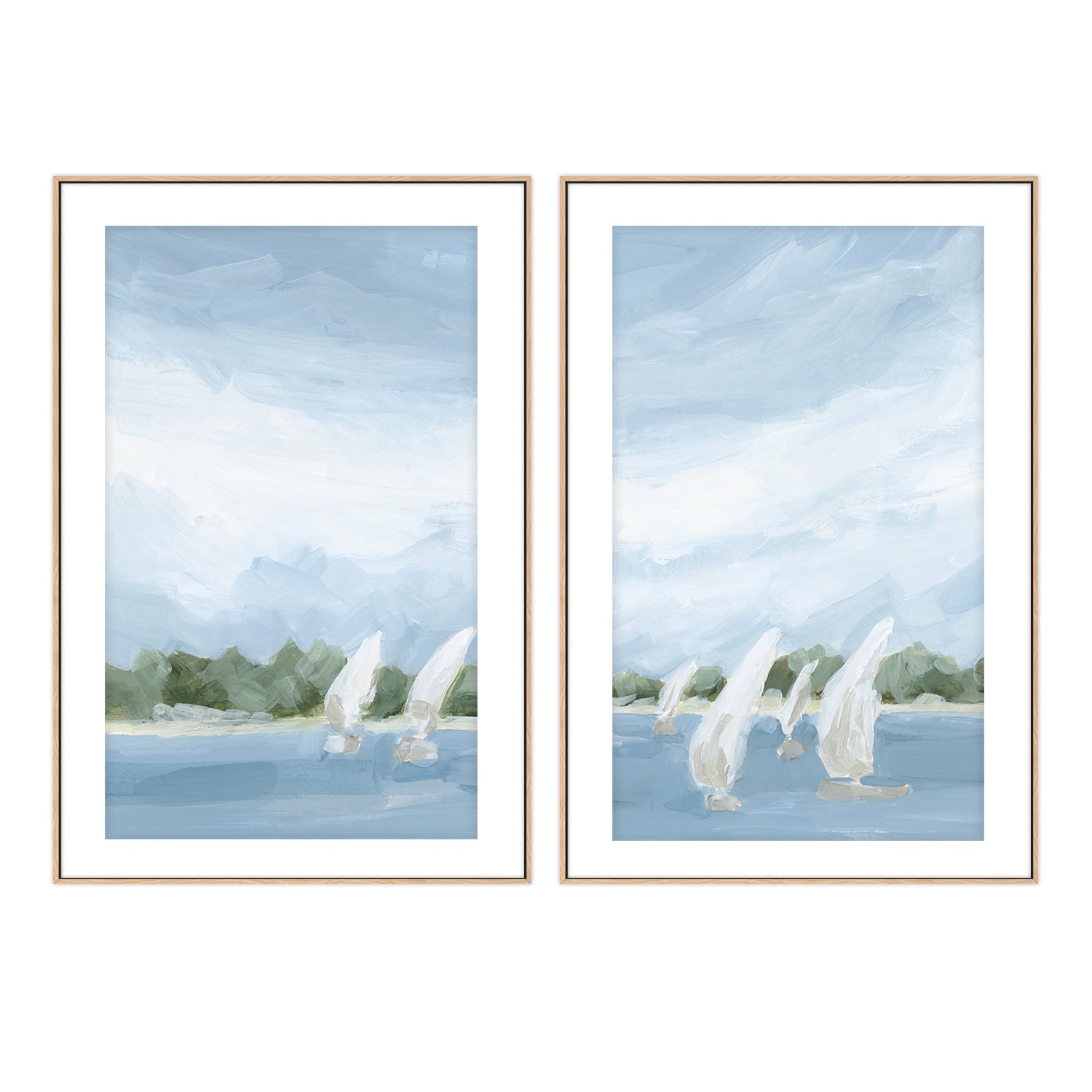 wall-art-print-canvas-poster-framed-A Peaceful Sail , Style A & B , Set Of 2 , By Jetty Home-6
