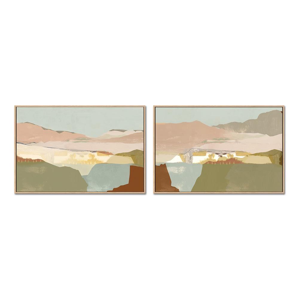 wall-art-print-canvas-poster-framed-A Pink Sandy Dunes , Style A & B, Set Of 2 , By Cartissi , By cartissi-3