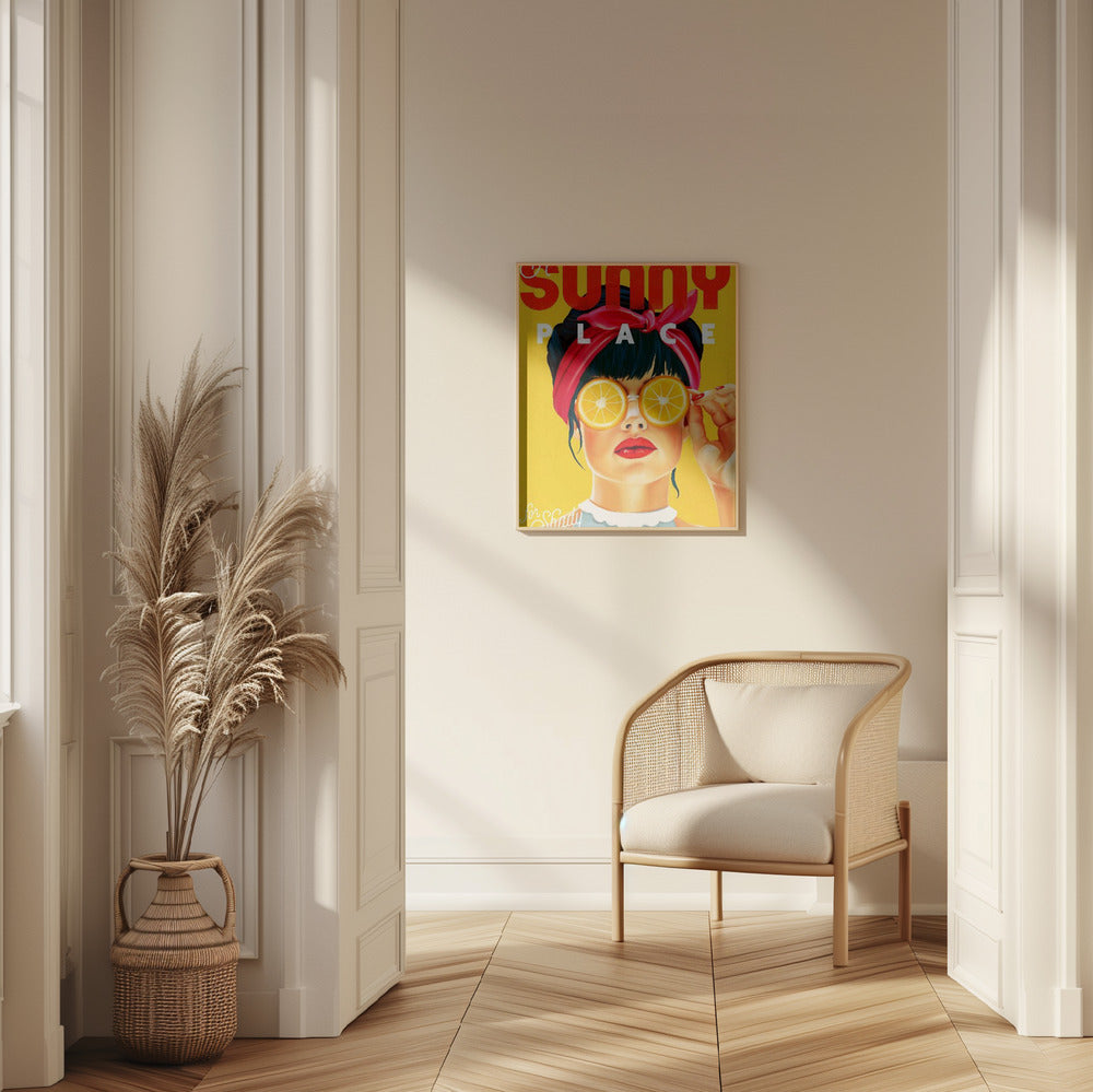 wall-art-print-canvas-poster-framed-A Sunny Place For Shady Ladies Orange Pinup Art , By Brett Gramse-7