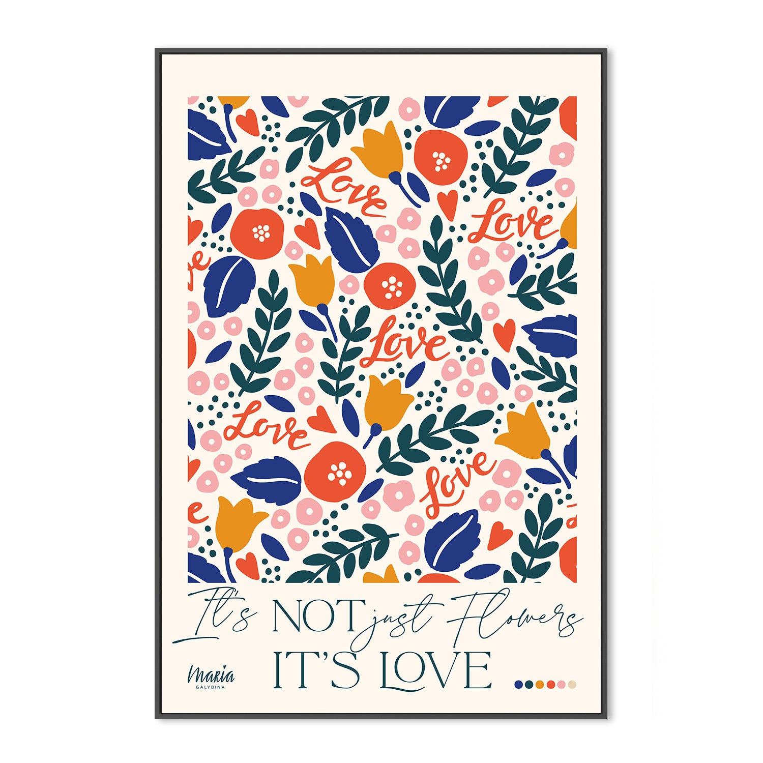 wall-art-print-canvas-poster-framed-About Love Tiny Flowers-3