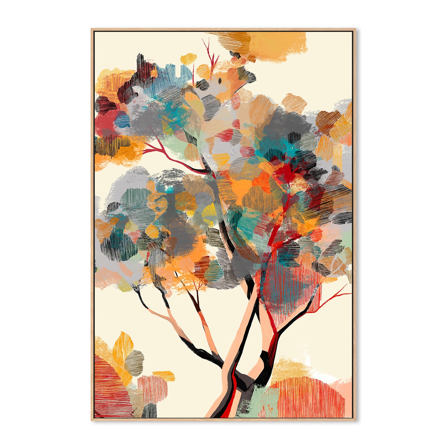 wall-art-print-canvas-poster-framed-Abstract Autumn Tree-4