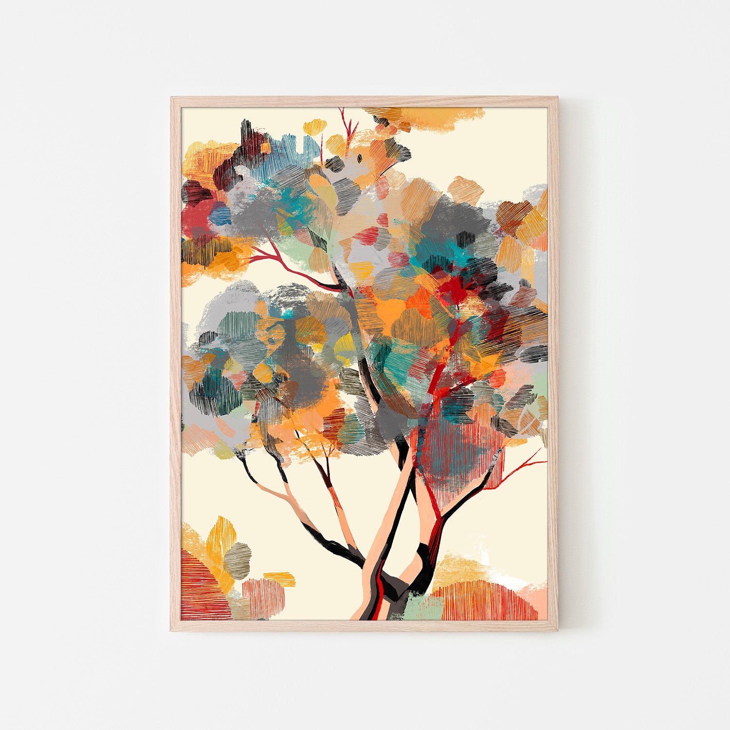 wall-art-print-canvas-poster-framed-Abstract Autumn Tree-6