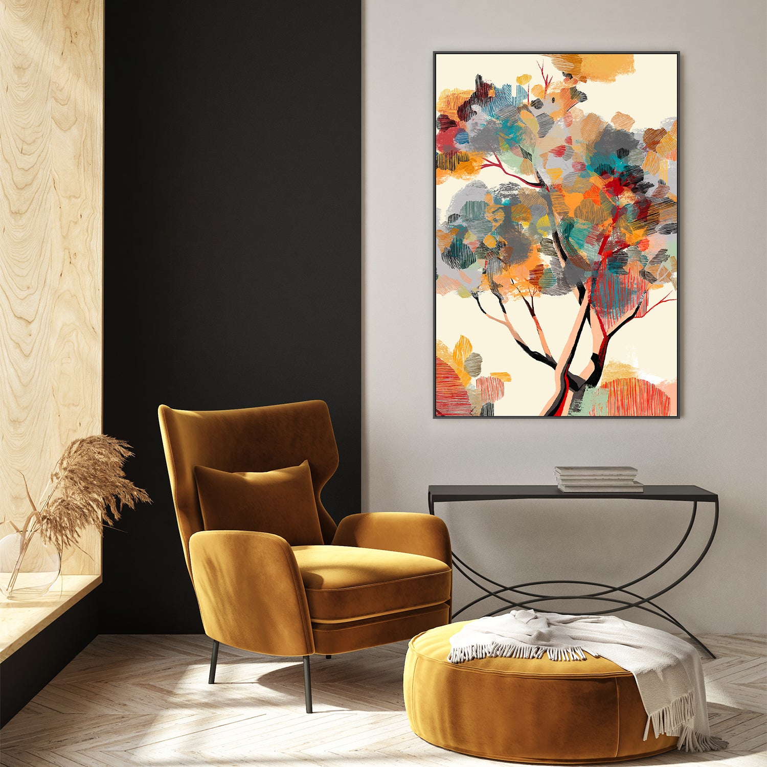 wall-art-print-canvas-poster-framed-Abstract Autumn Tree-8
