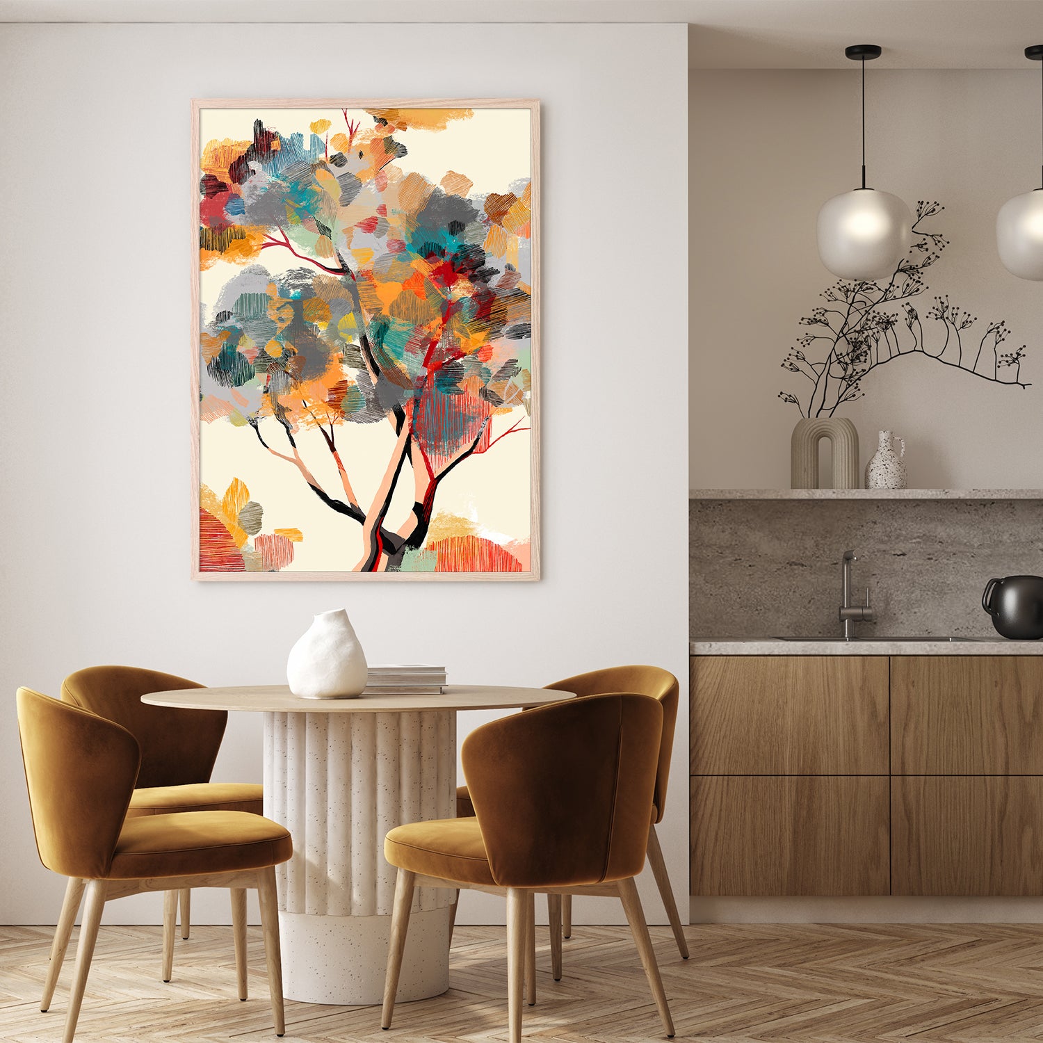 wall-art-print-canvas-poster-framed-Abstract Autumn Tree-9