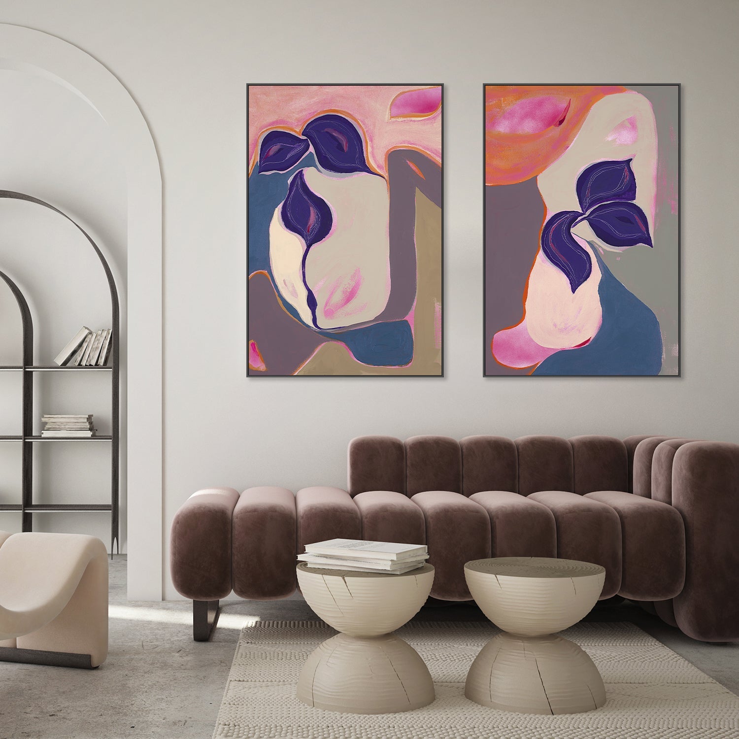 wall-art-print-canvas-poster-framed-Abstract Bloom, Style A & B, Set Of 2 , By Lynda Skye-7