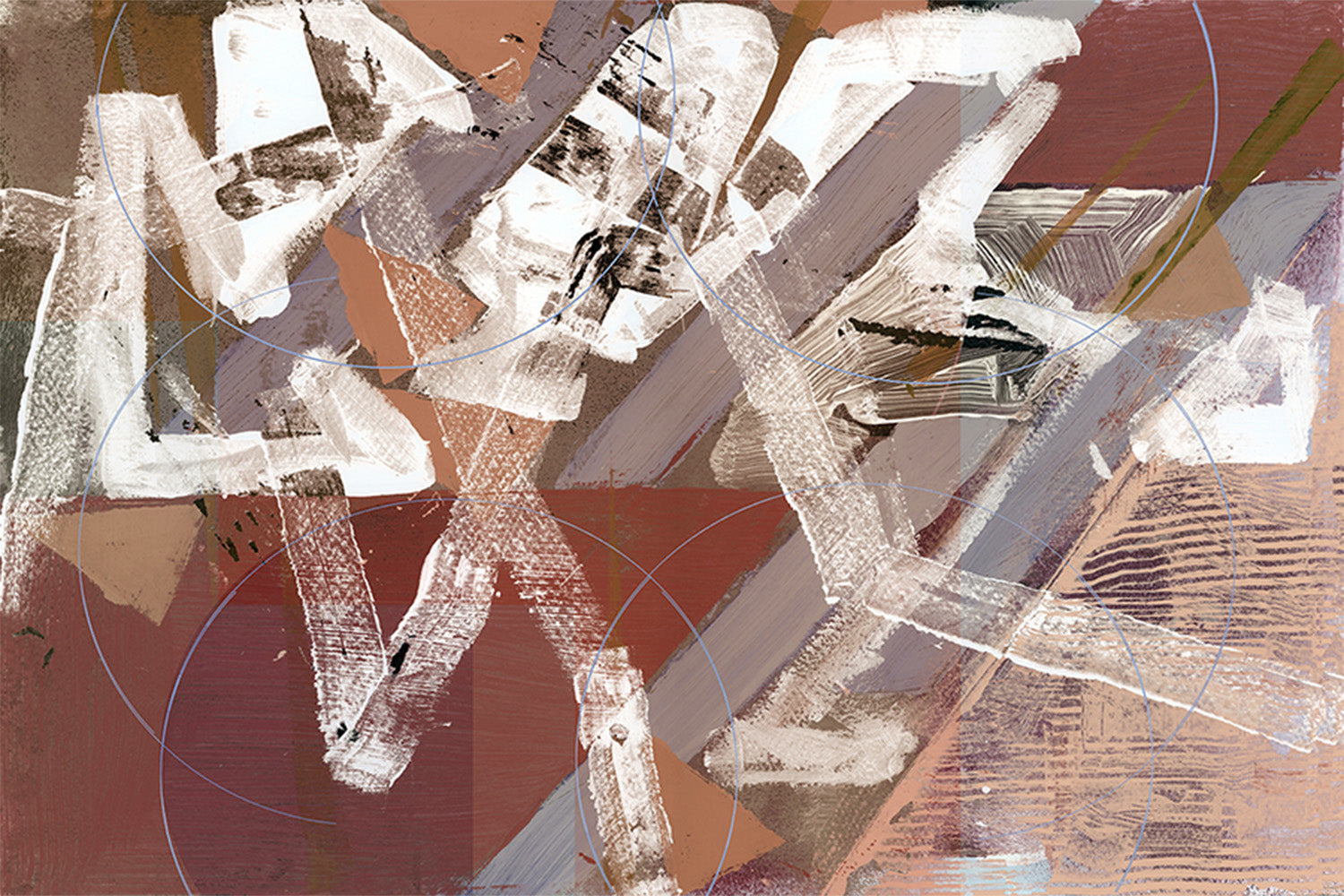 wall-art-print-canvas-poster-framed-Abstract Circles and Textures, Style B-1