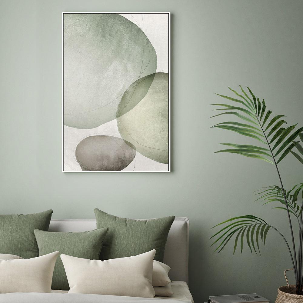 wall-art-print-canvas-poster-framed-Abstract Circles Sage-by-Dear Musketeer Studio-Gioia Wall Art