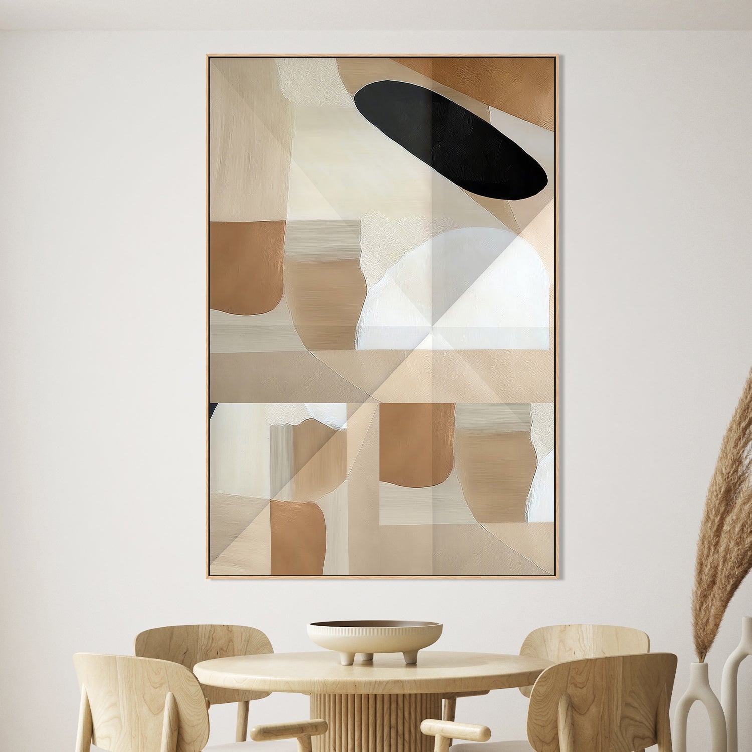 wall-art-print-canvas-poster-framed-Abstract Copper Neutral Tone Painting, Style C-2