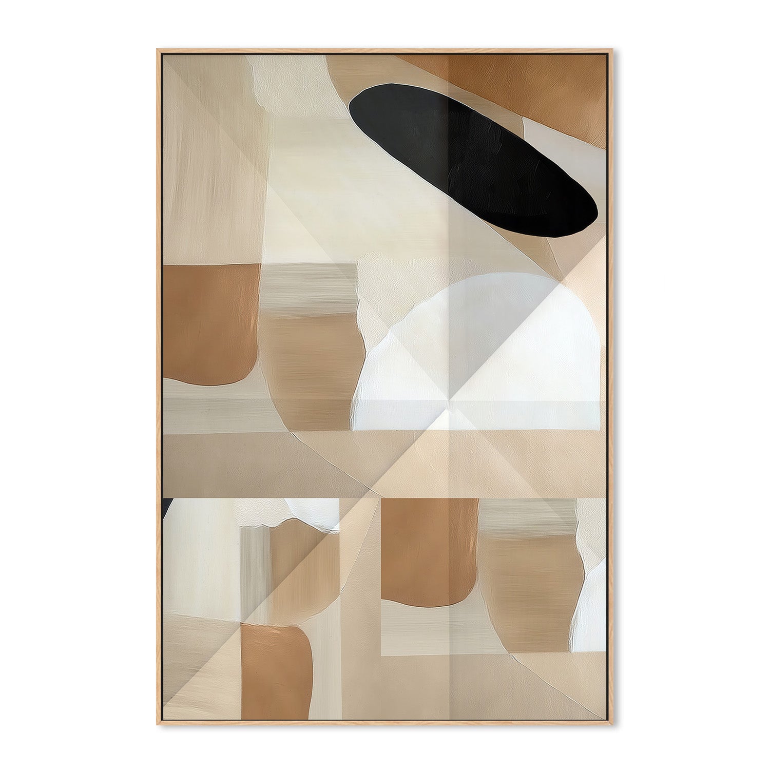 wall-art-print-canvas-poster-framed-Abstract Copper Neutral Tone Painting, Style C-4