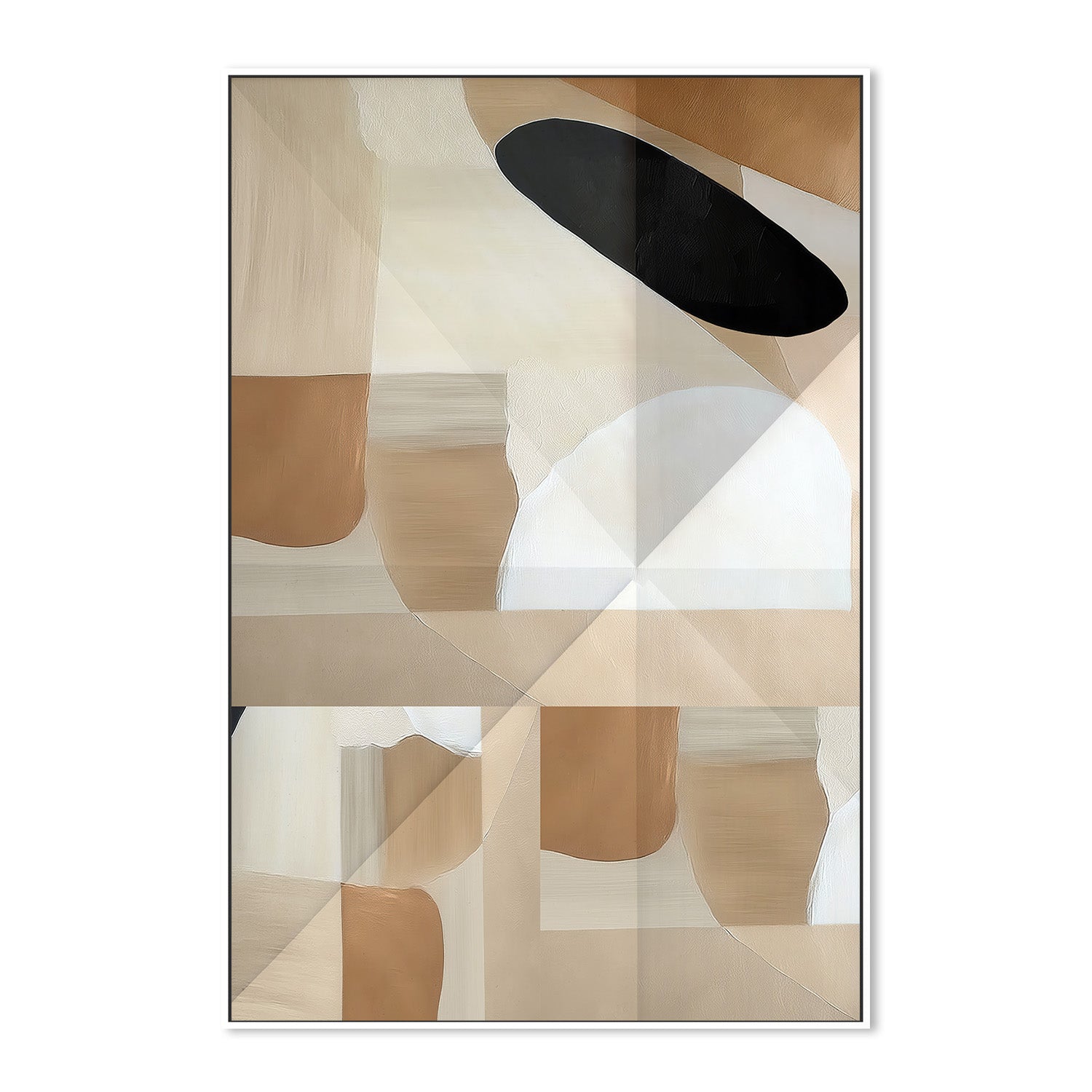 wall-art-print-canvas-poster-framed-Abstract Copper Neutral Tone Painting, Style C-5
