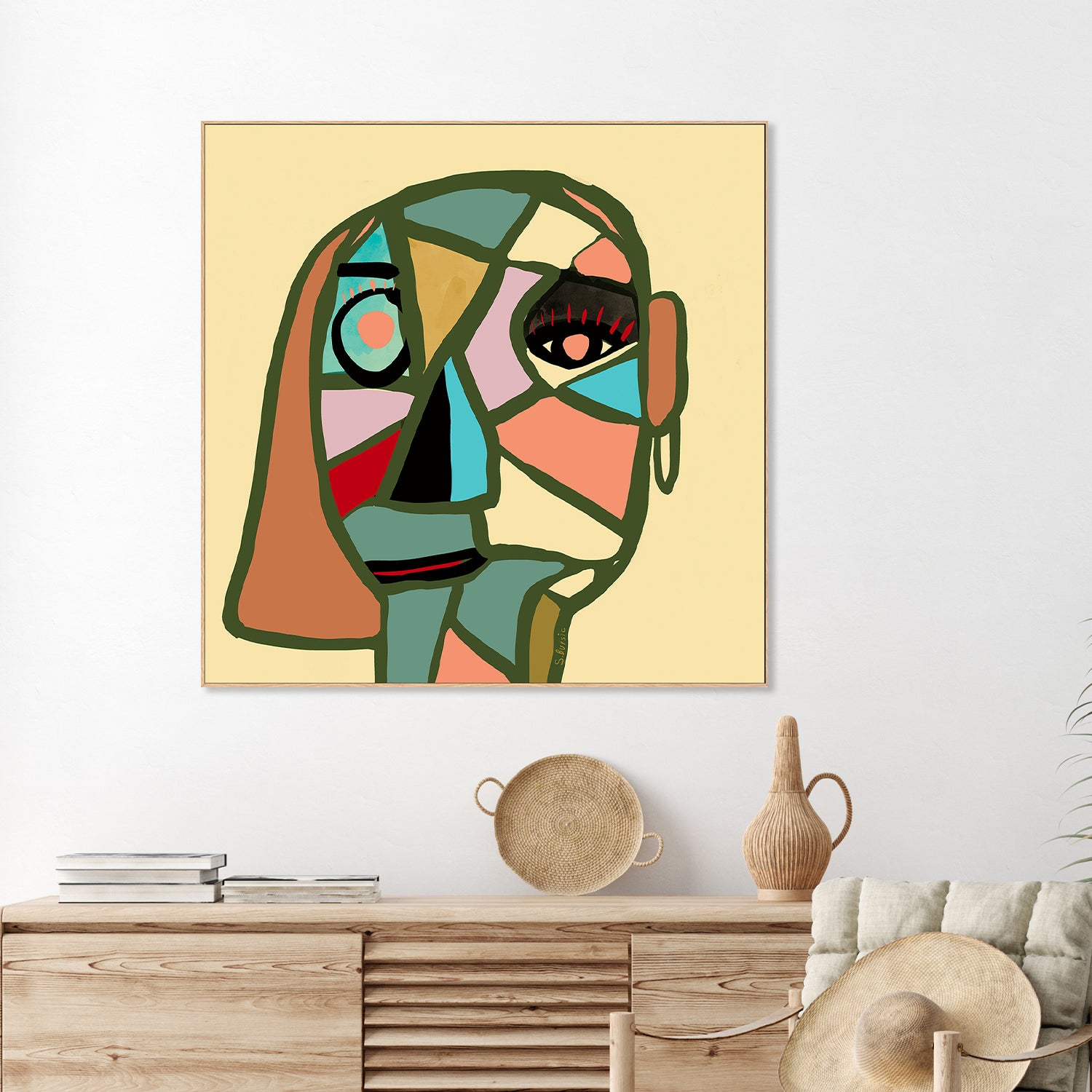 wall-art-print-canvas-poster-framed-Abstract Female Portrait , By Sharyn Bursic-2