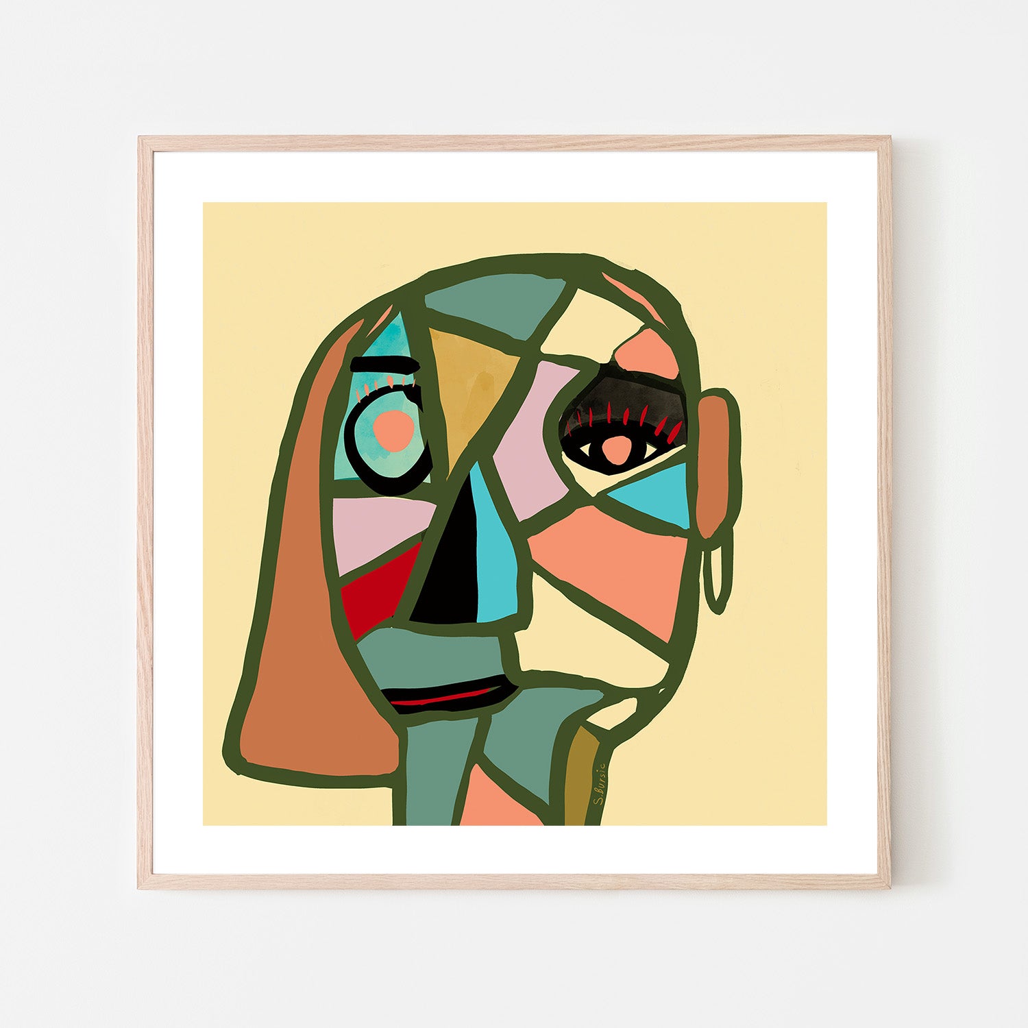 wall-art-print-canvas-poster-framed-Abstract Female Portrait , By Sharyn Bursic-6