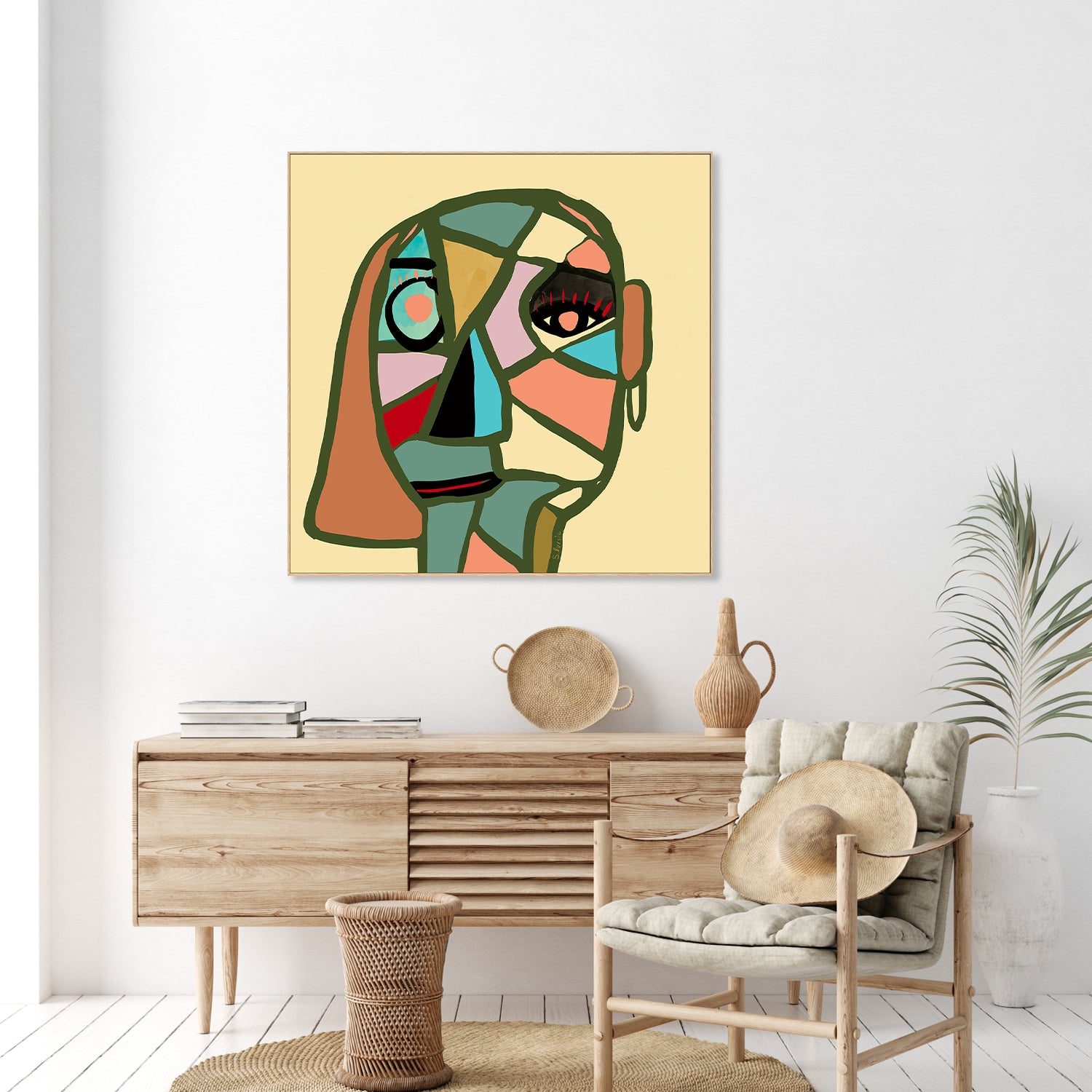 wall-art-print-canvas-poster-framed-Abstract Female Portrait , By Sharyn Bursic-7