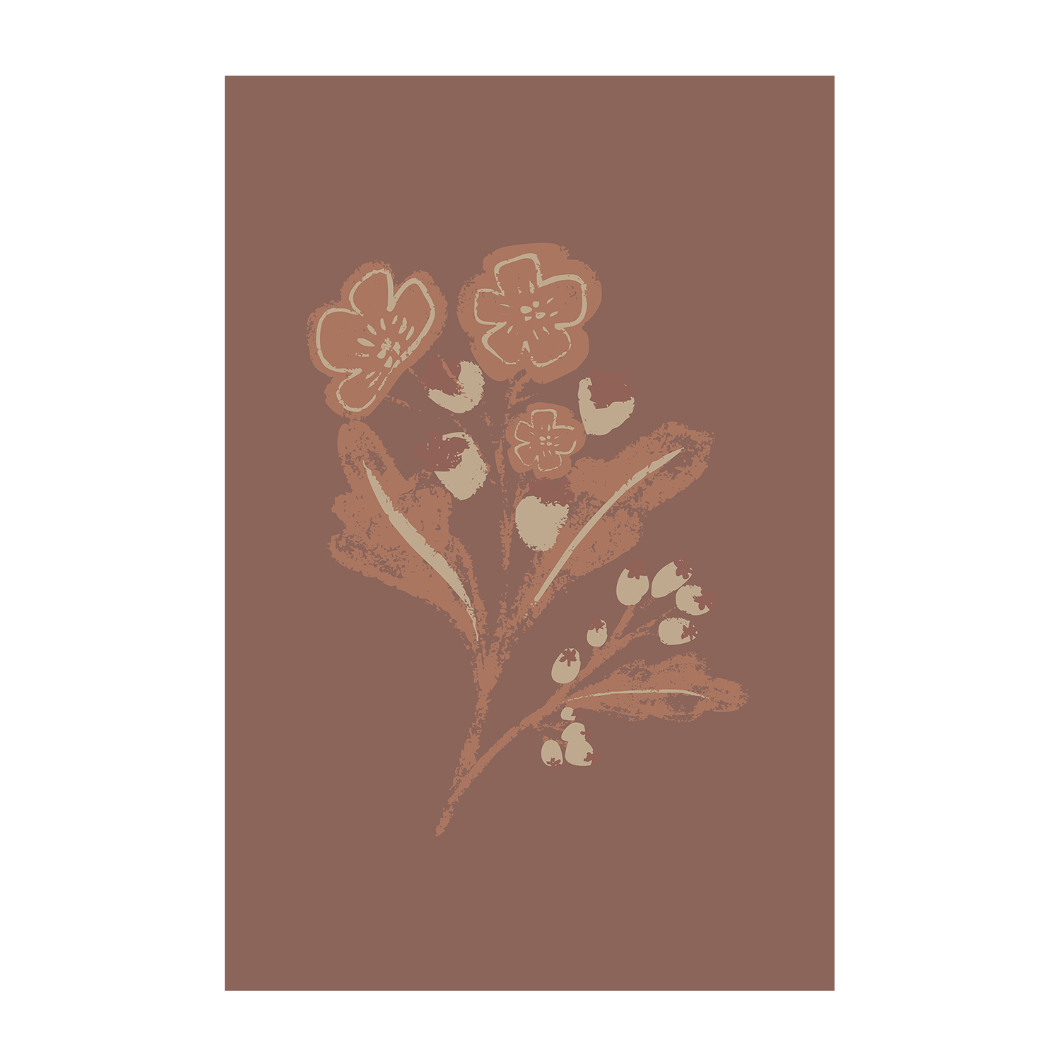 wall-art-print-canvas-poster-framed-Abstract Foliage Art & Mocha Bloom, Set Of 2 , By Nikita Jariwala-8