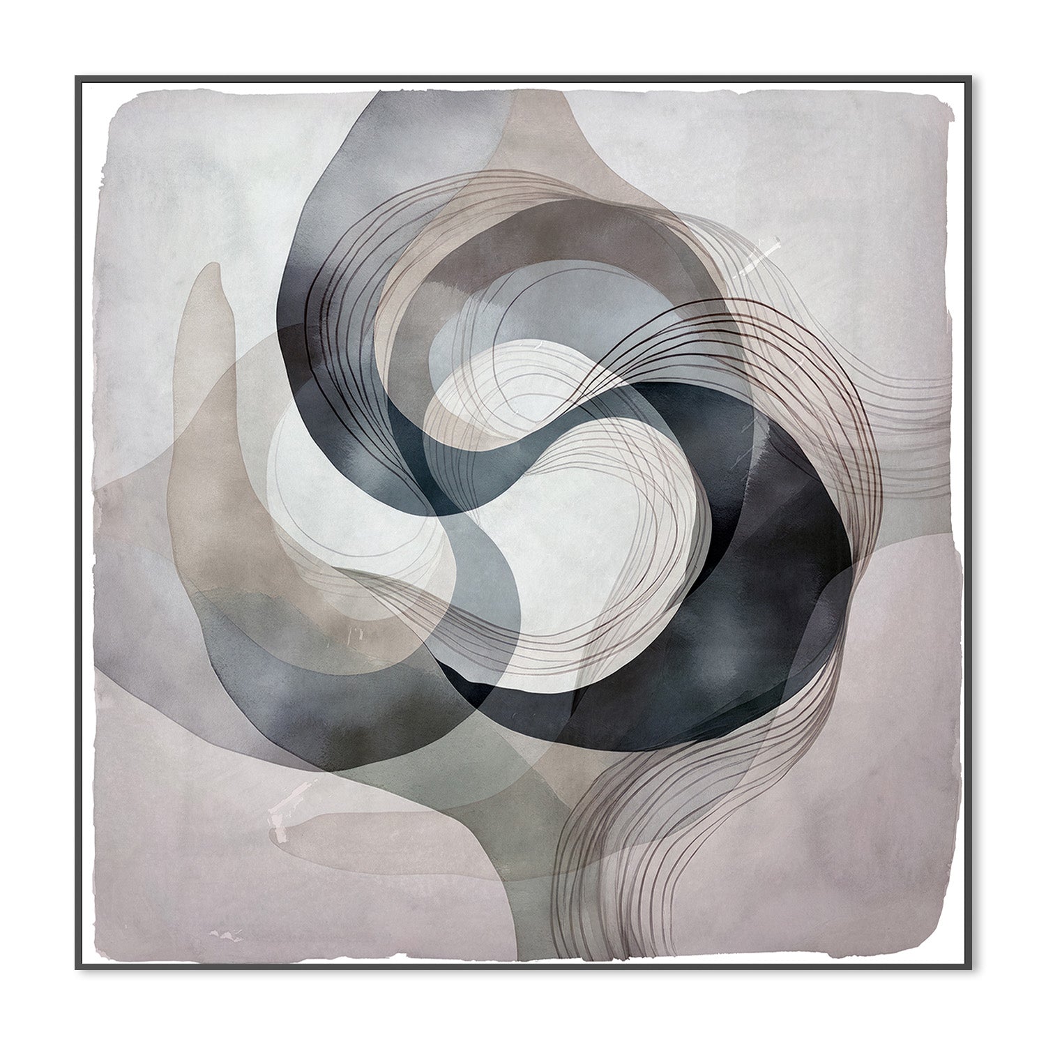 wall-art-print-canvas-poster-framed-Abstract Green On Neutral Background, Style B-3