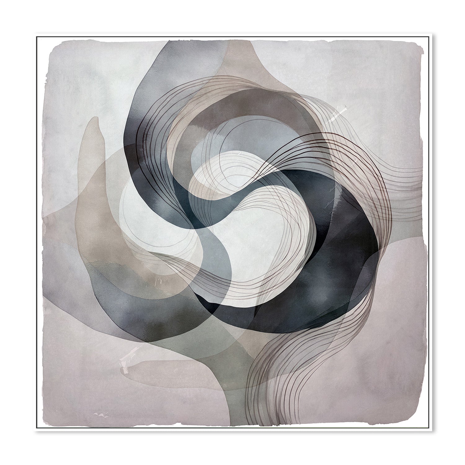 wall-art-print-canvas-poster-framed-Abstract Green On Neutral Background, Style B-5