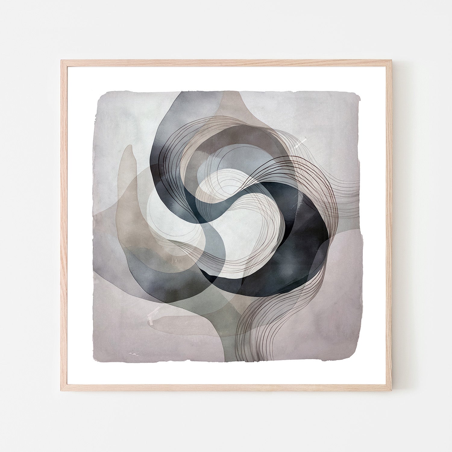 wall-art-print-canvas-poster-framed-Abstract Green On Neutral Background, Style B-6