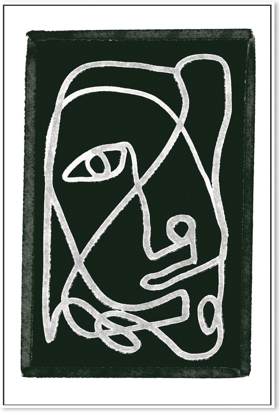 wall-art-print-canvas-poster-framed-Abstract Lined Black-1