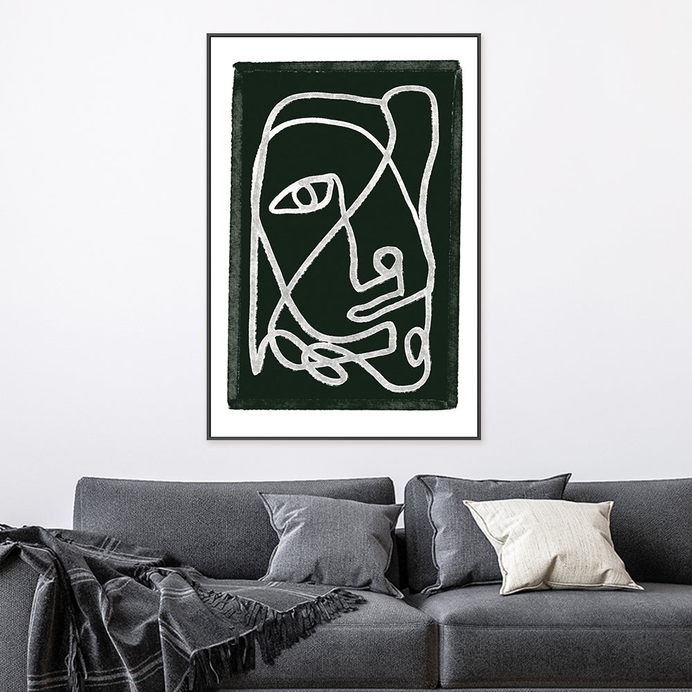 wall-art-print-canvas-poster-framed-Abstract Lined Black-2