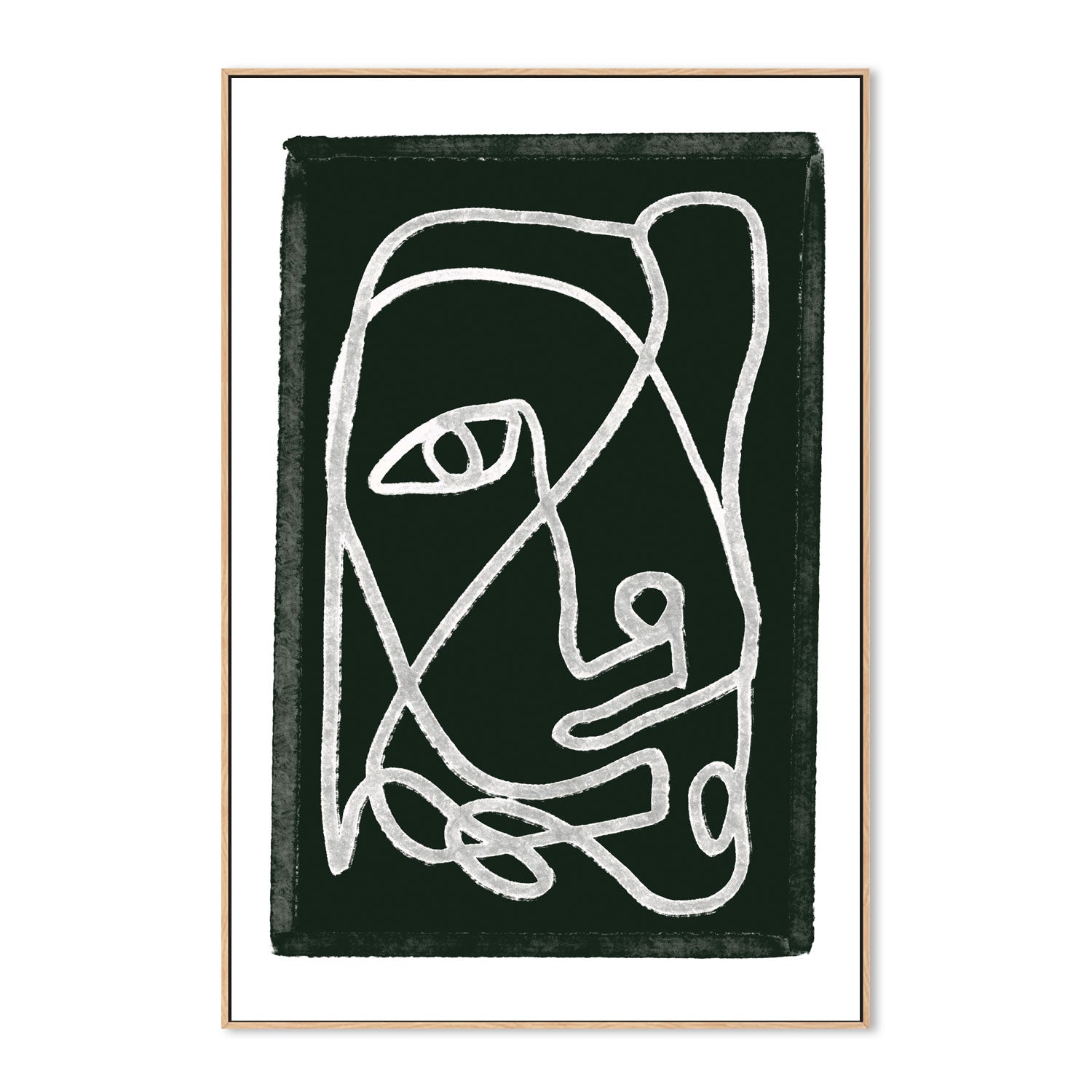 wall-art-print-canvas-poster-framed-Abstract Lined Black-5