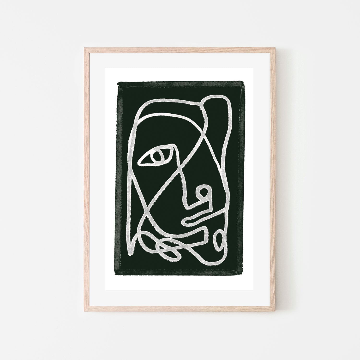 wall-art-print-canvas-poster-framed-Abstract Lined Black-6