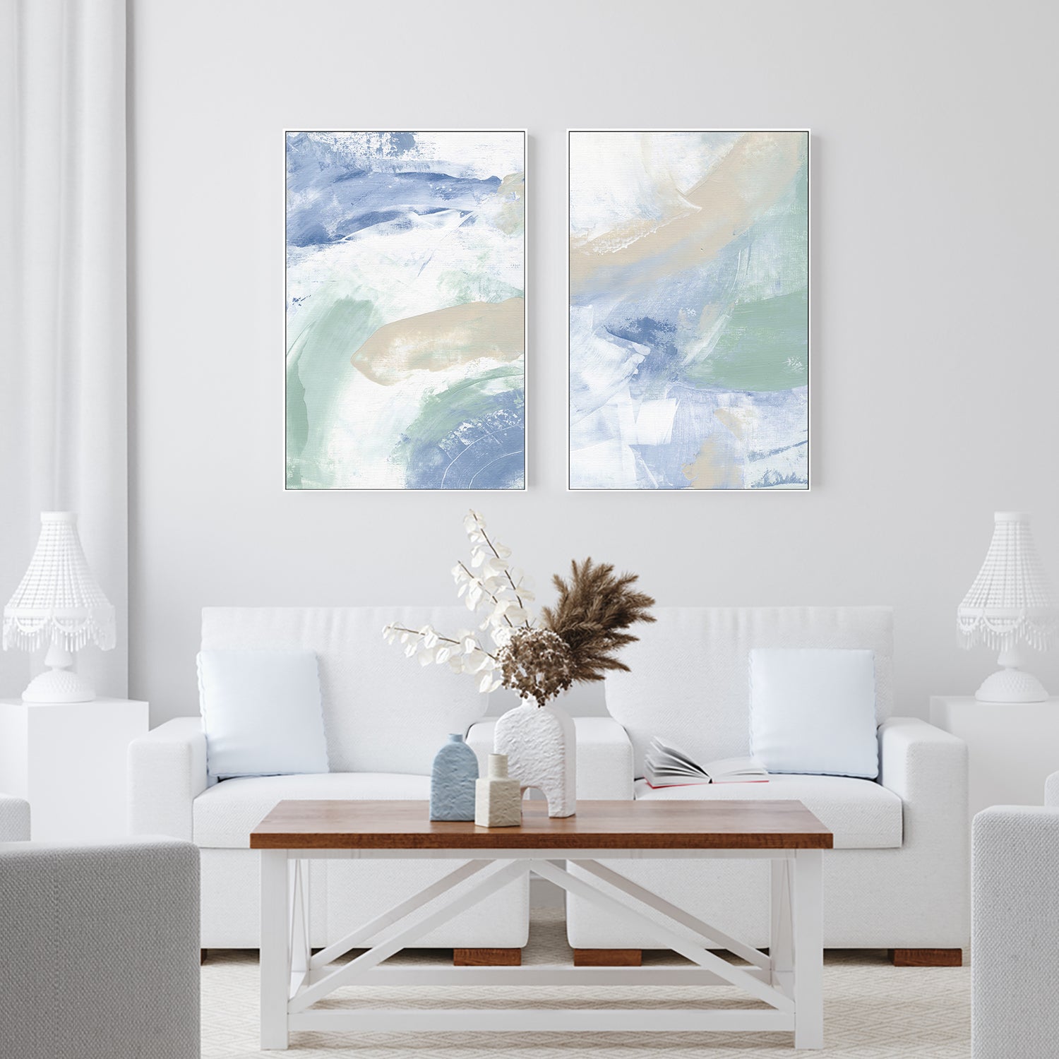 wall-art-print-canvas-poster-framed-Abstract Mist, Style A & B, Set Of 2 , By Nikita Jariwala-7