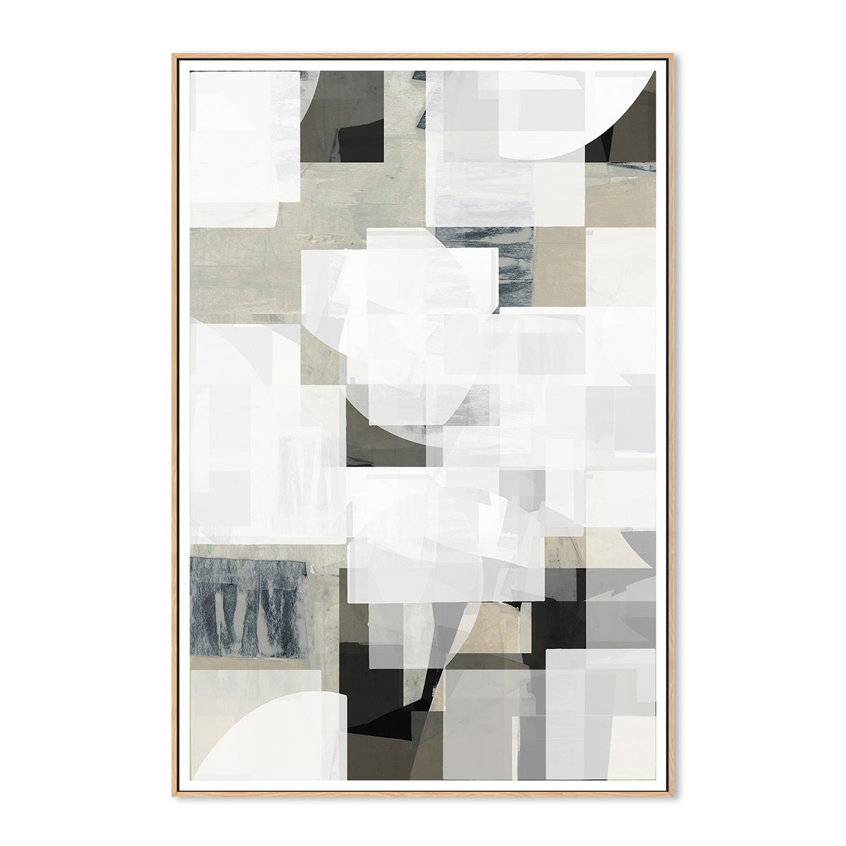 wall-art-print-canvas-poster-framed-Abstract Mocha Black White Composition, Style C-4