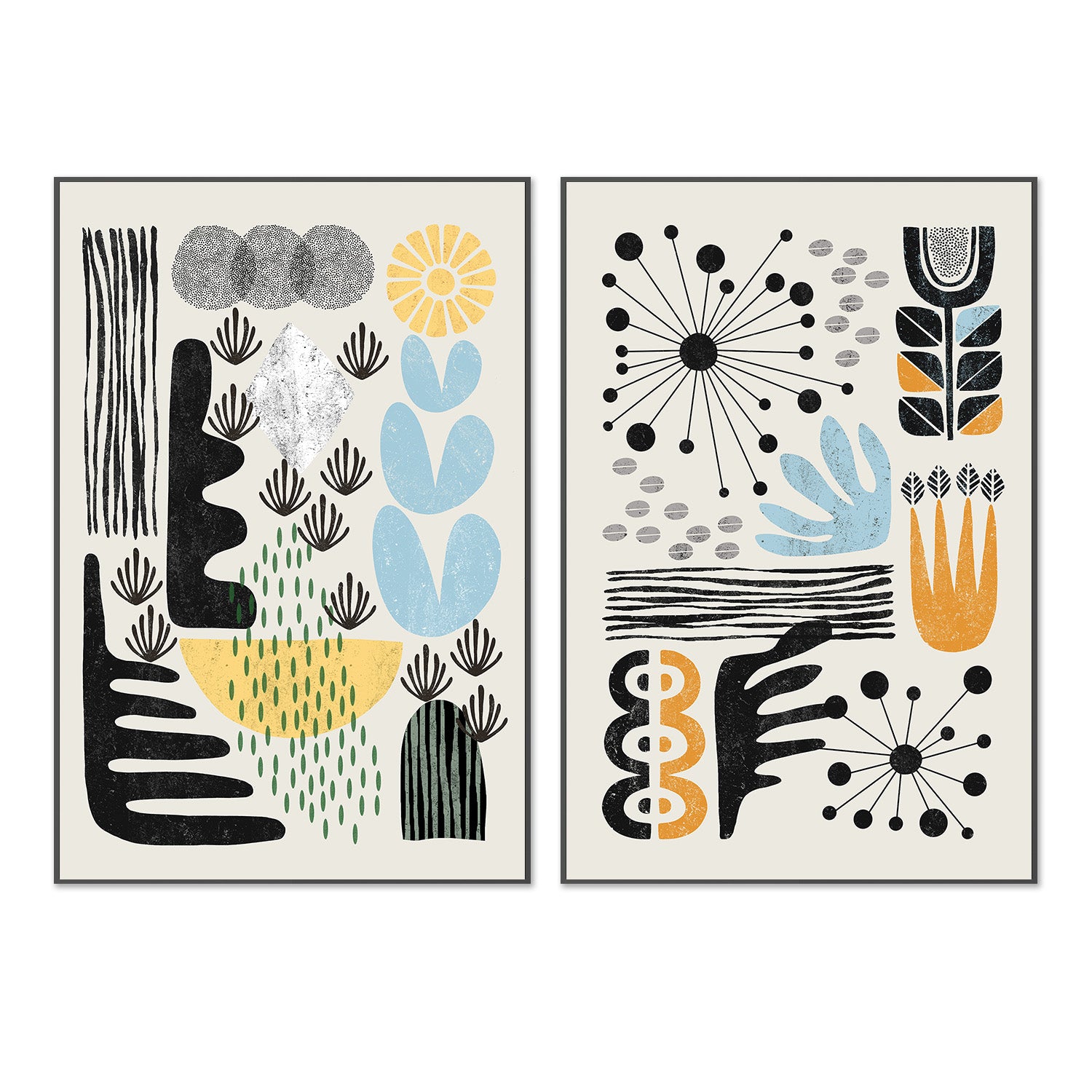 wall-art-print-canvas-poster-framed-Abstract Style A, Style B, Set Of 2-3