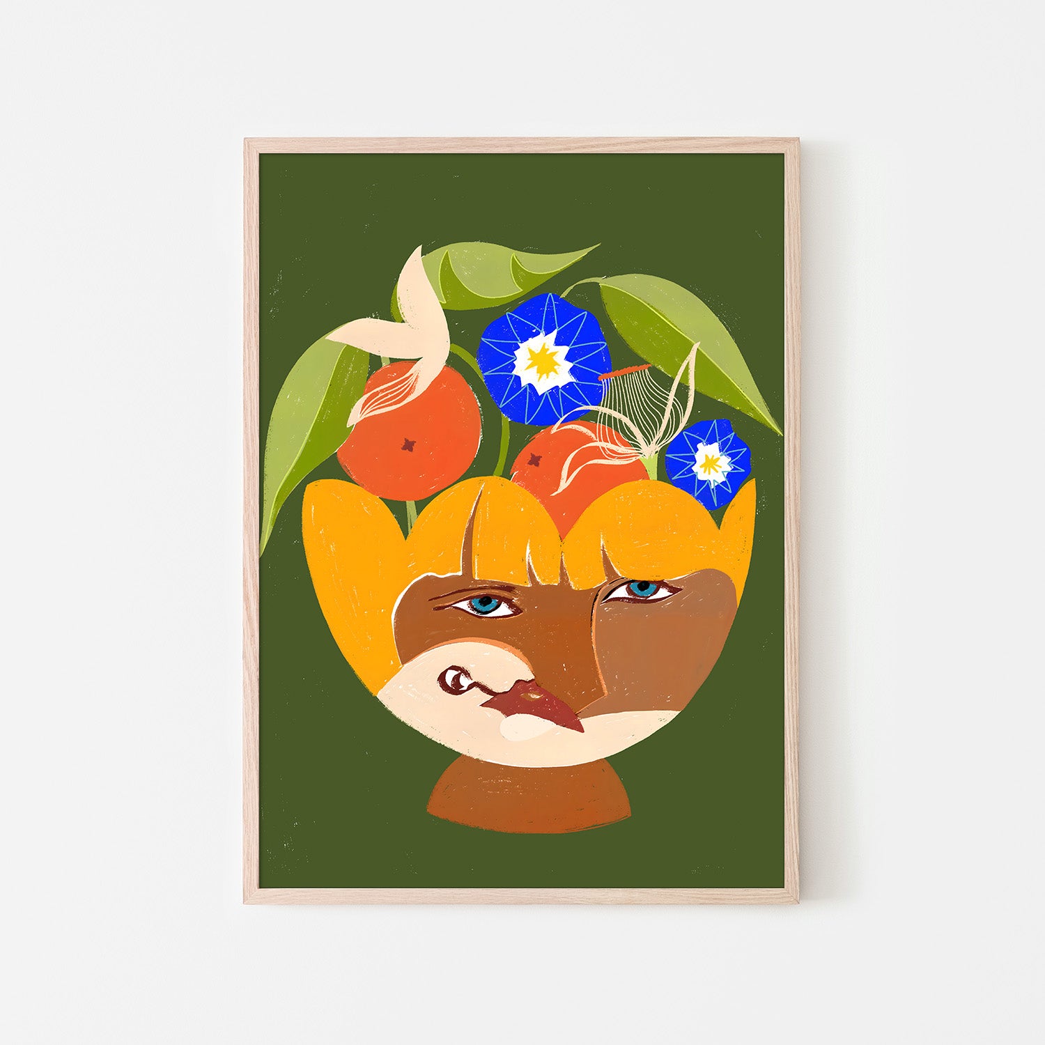 wall-art-print-canvas-poster-framed-Abundance of Thoughts Green-6