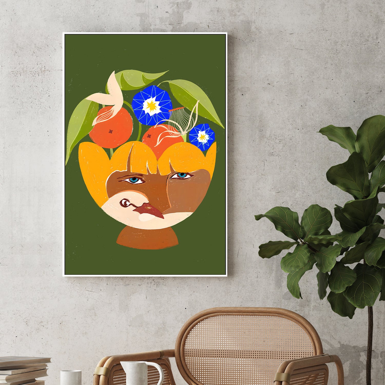 wall-art-print-canvas-poster-framed-Abundance of Thoughts Green-7